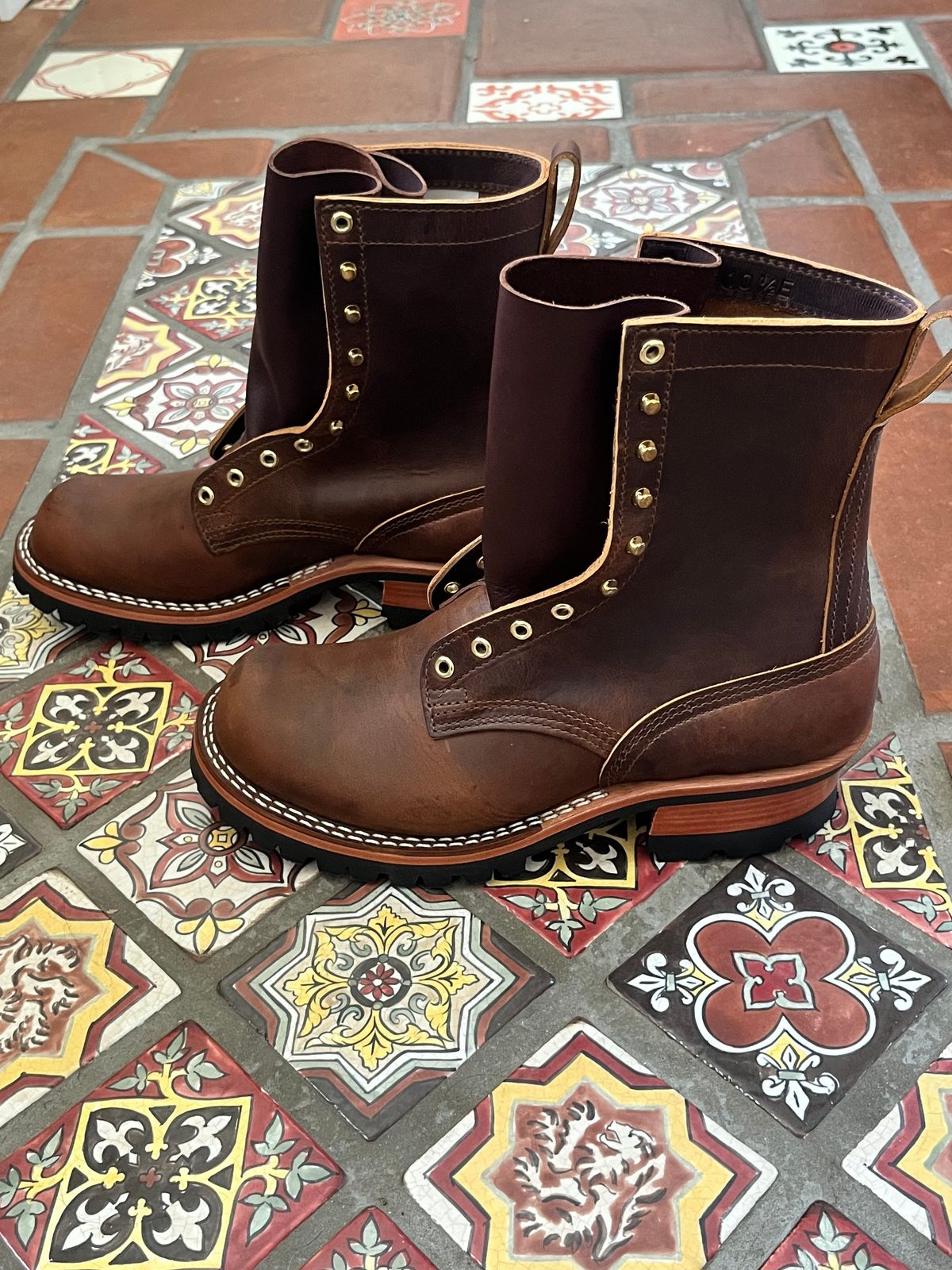 Photo by Rock.Stompin on September 2, 2025 of the Nicks BuilderPro in Horween Orange Predator.
