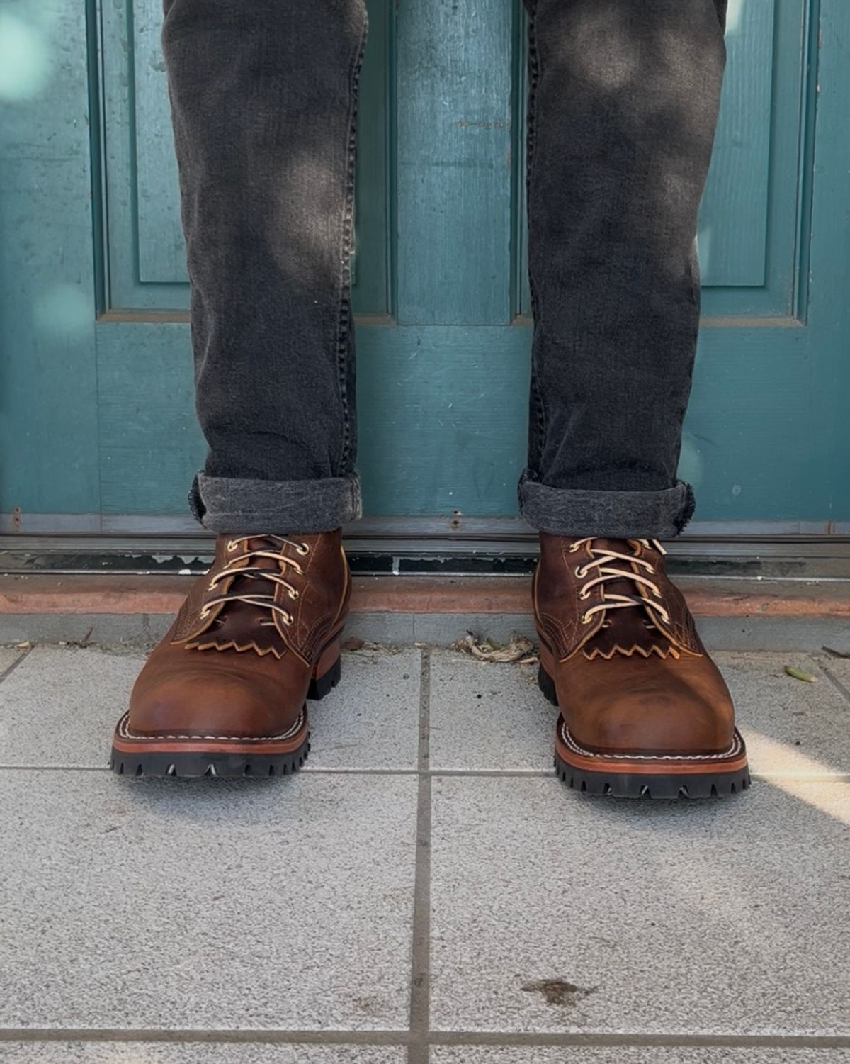 Photo by Rock.Stompin on September 4, 2025 of the Nicks BuilderPro in Horween Orange Predator.