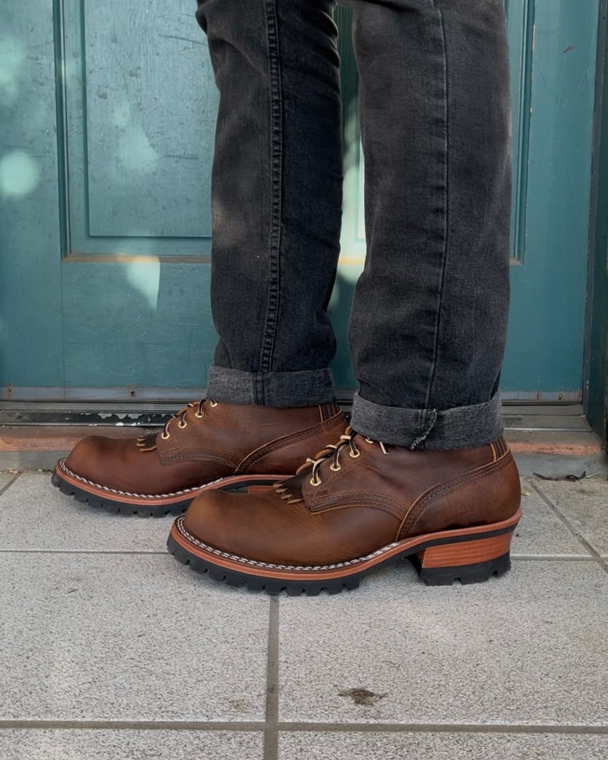 Photo by Rock.Stompin on September 4, 2025 of the Nicks BuilderPro in Horween Orange Predator.