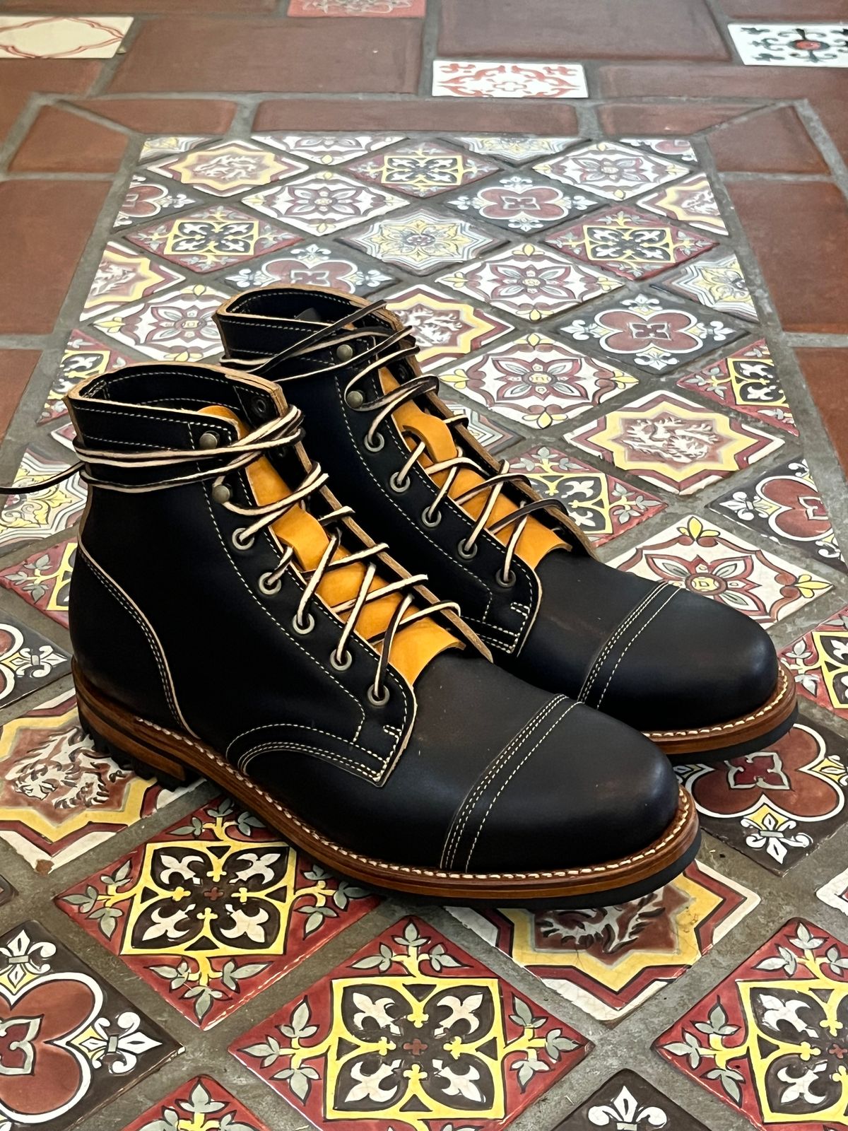 Photo by Rock.Stompin on May 27, 2025 of the Truman Cap Toe Boot in Truman / Black Cypress Teacore.