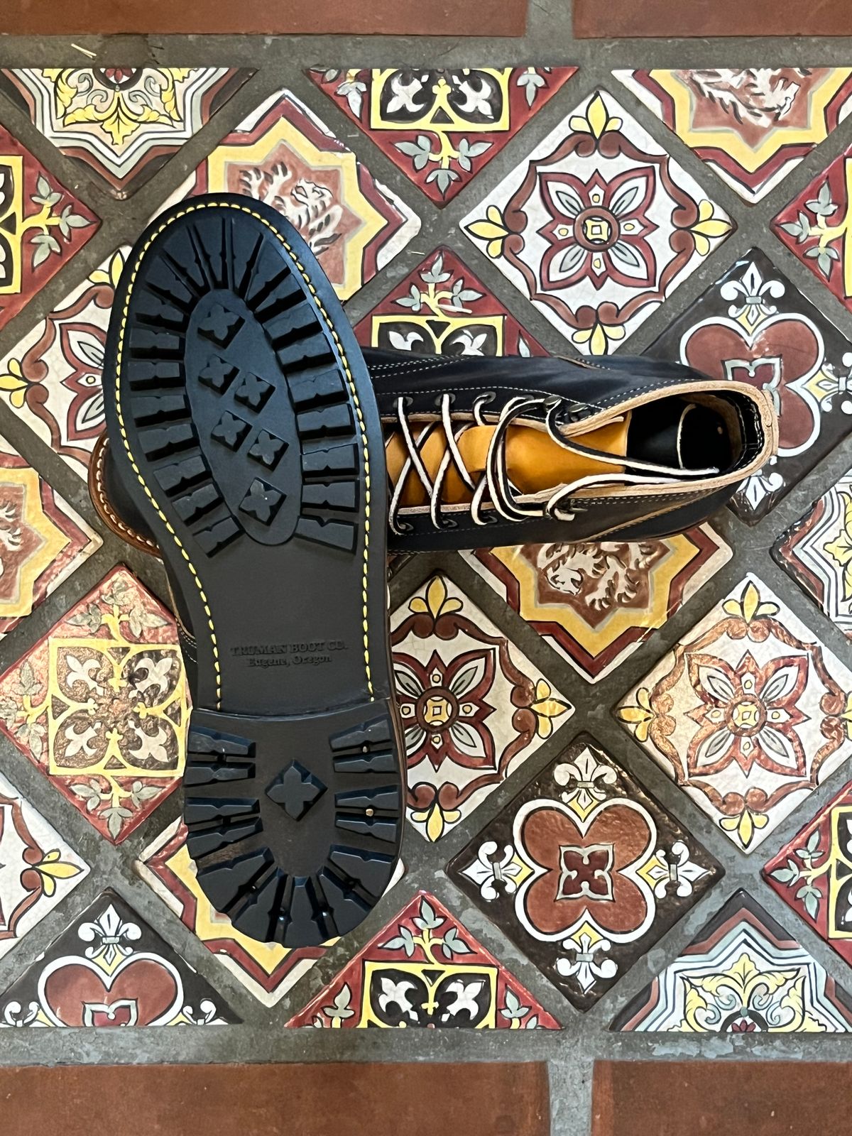 Photo by Rock.Stompin on May 27, 2025 of the Truman Cap Toe Boot in Truman / Black Cypress Teacore.