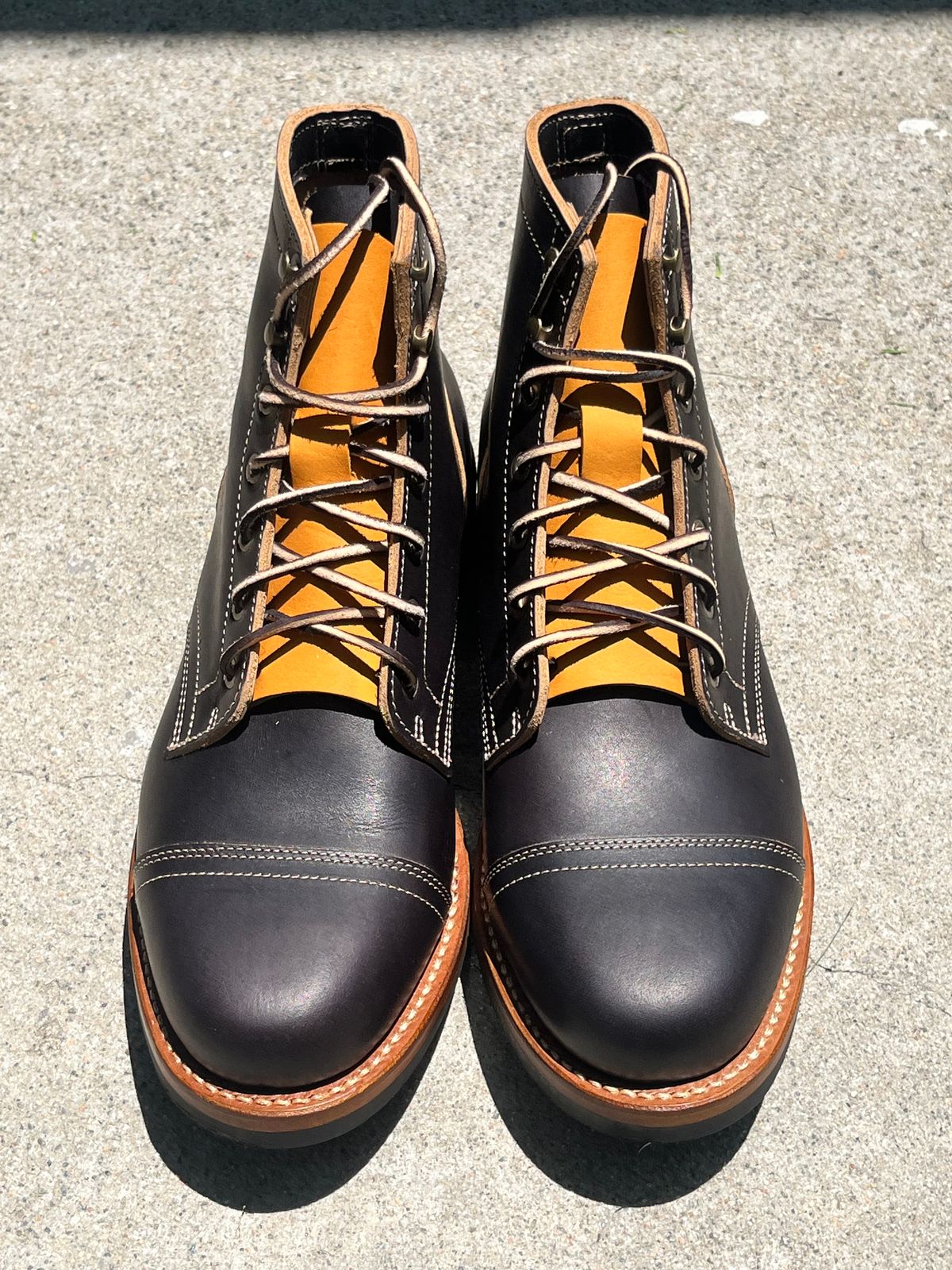 Photo by Rock.Stompin on May 27, 2025 of the Truman Cap Toe Boot in Truman / Black Cypress Teacore.