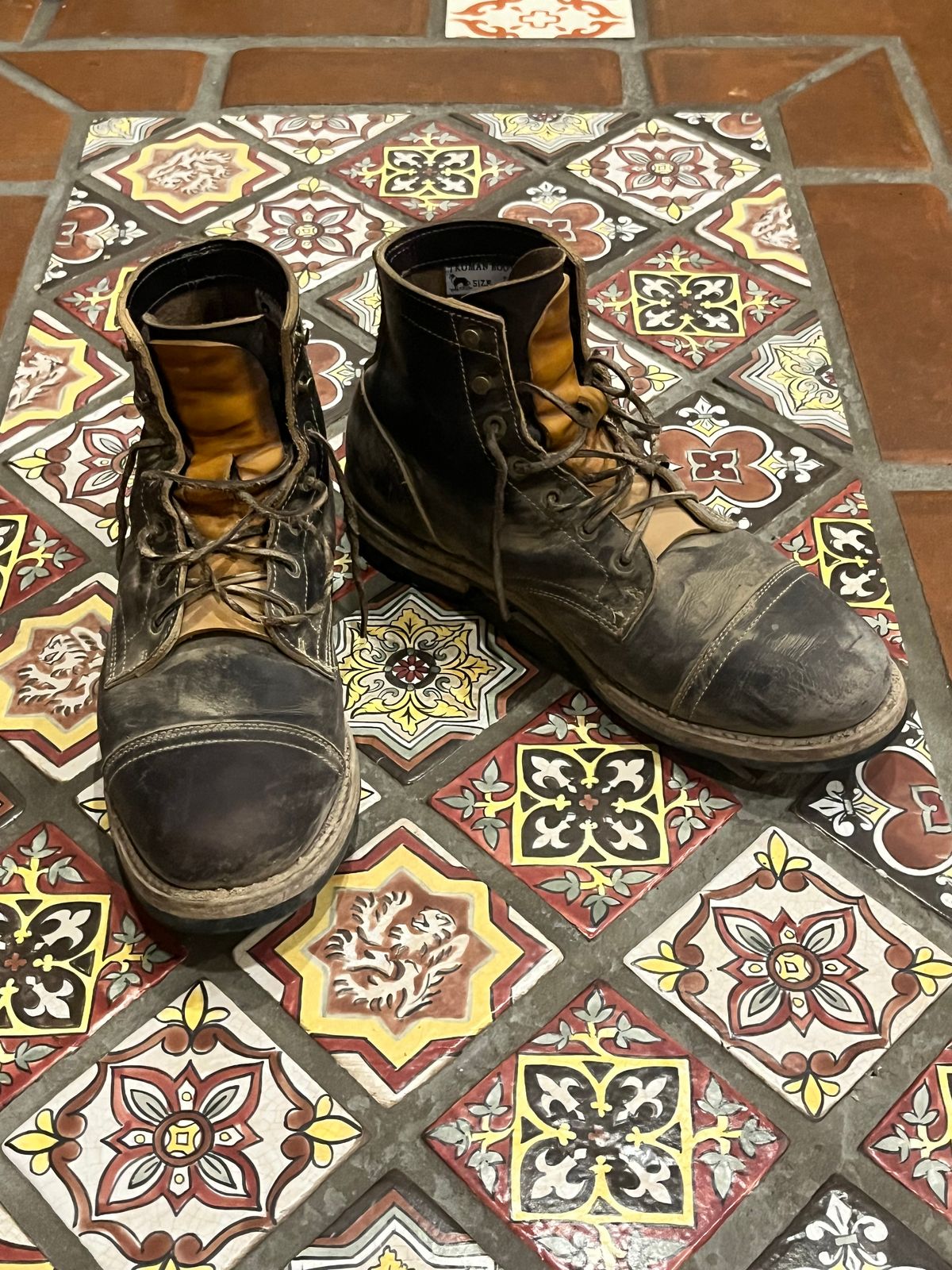 Photo by Rock.Stompin on July 13, 2025 of the Truman Cap Toe Boot in Truman / Black Cypress Teacore.