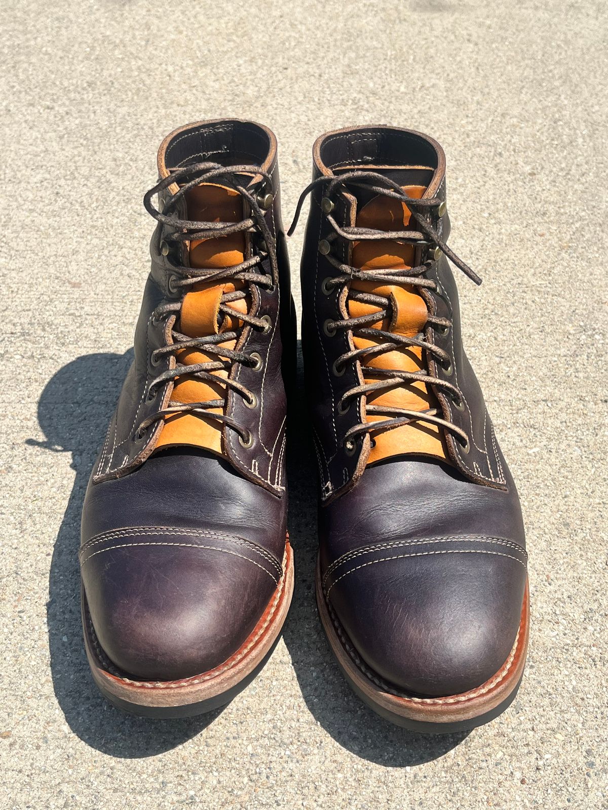 Photo by Rock.Stompin on July 13, 2025 of the Truman Cap Toe Boot in Truman / Black Cypress Teacore.