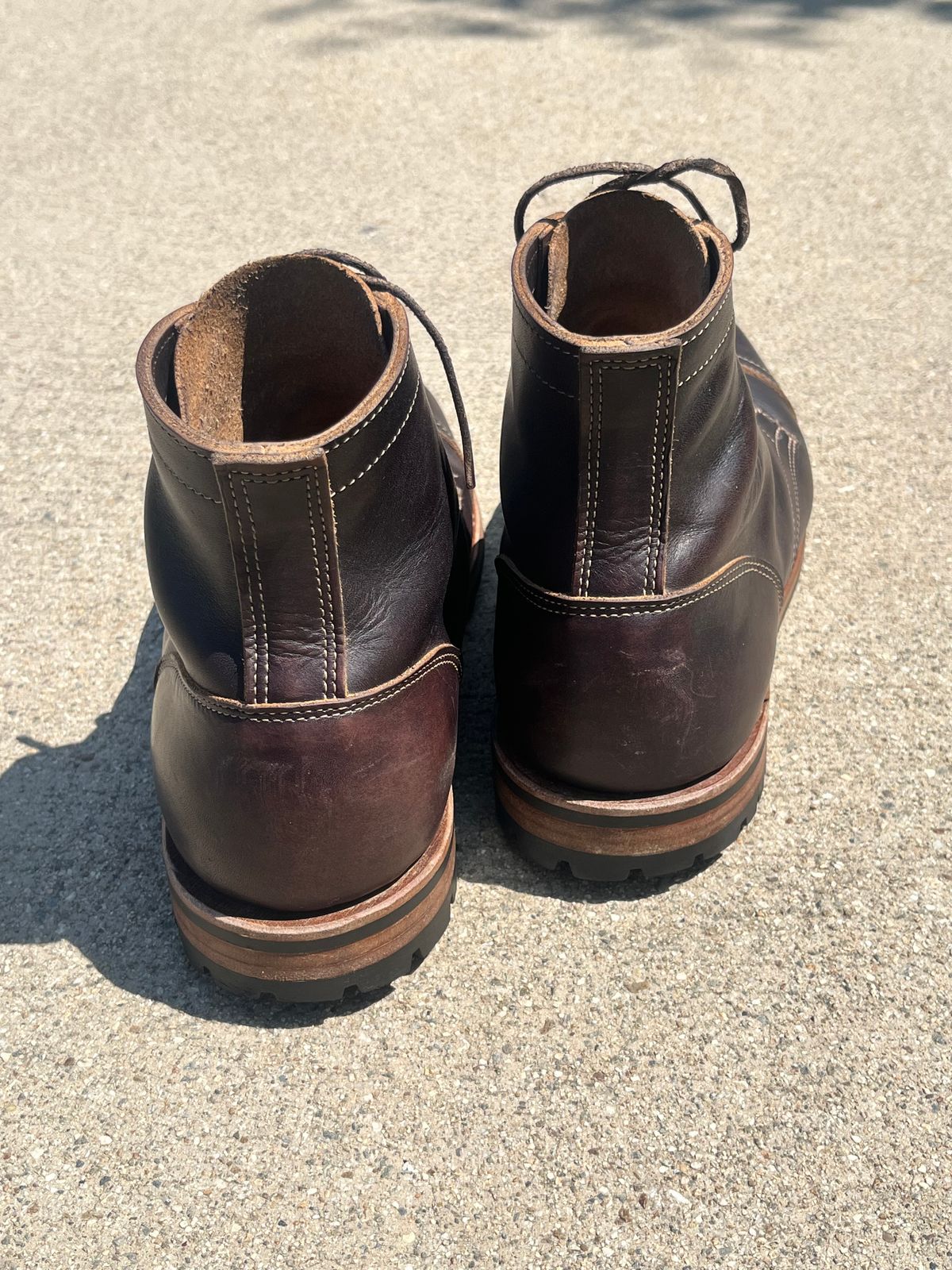 Photo by Rock.Stompin on July 13, 2025 of the Truman Cap Toe Boot in Truman / Black Cypress Teacore.