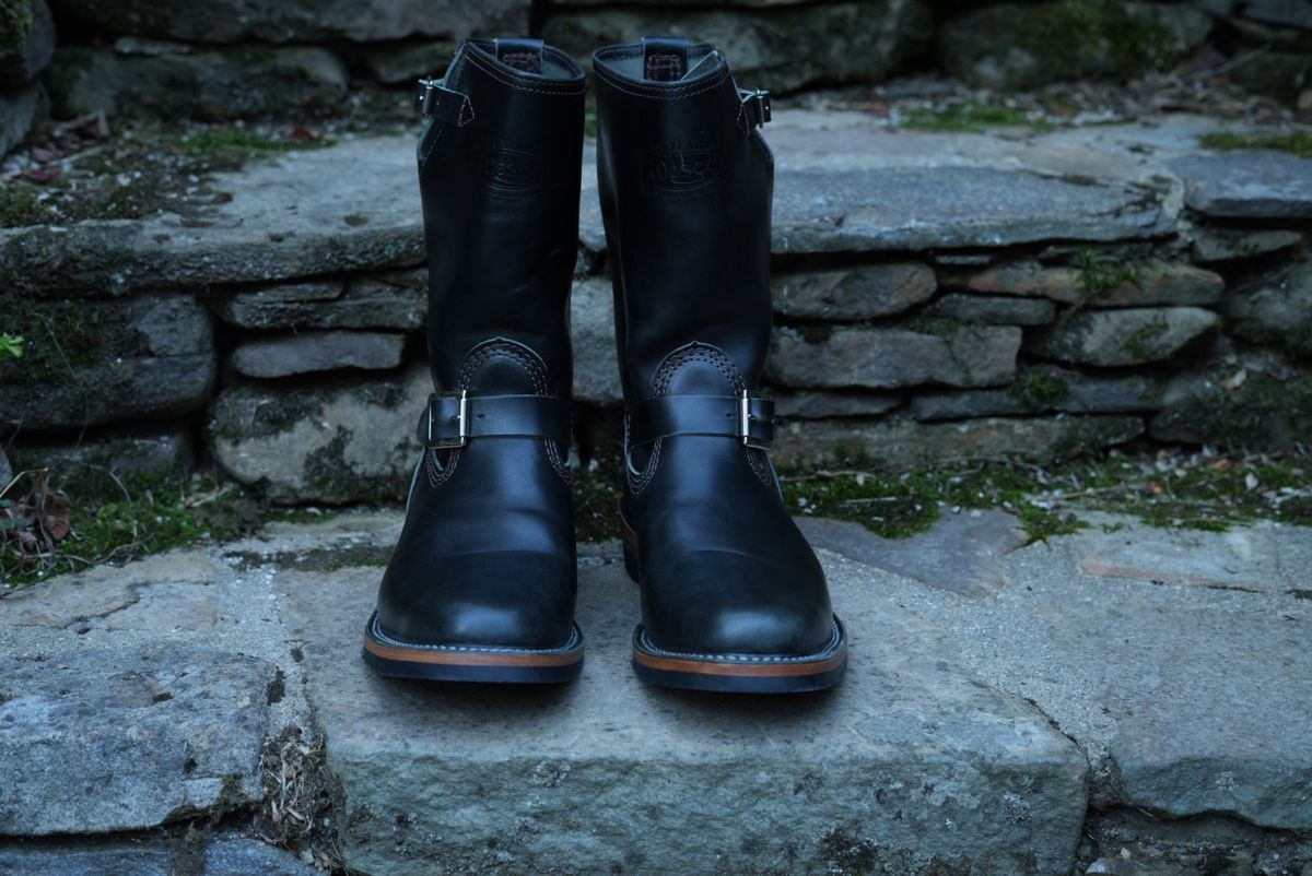Photo by The_Heel_Deal on October 1, 2025 of the Wesco Mister Lou in Maryam Petrolio Waxed Black Horsehide.