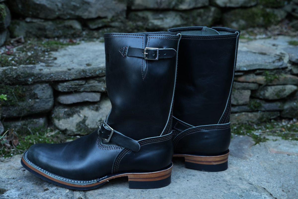 Photo by The_Heel_Deal on October 1, 2025 of the Wesco Mister Lou in Maryam Petrolio Waxed Black Horsehide.