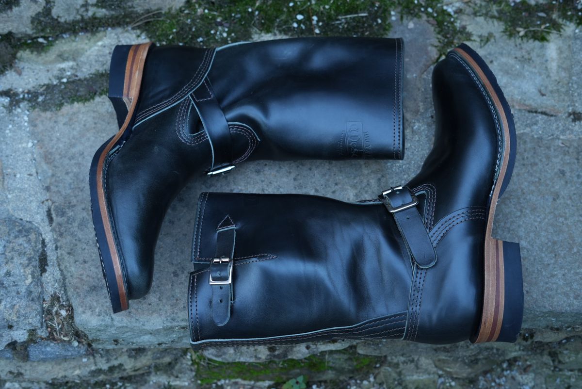 Photo by The_Heel_Deal on October 1, 2025 of the Wesco Mister Lou in Maryam Petrolio Waxed Black Horsehide.