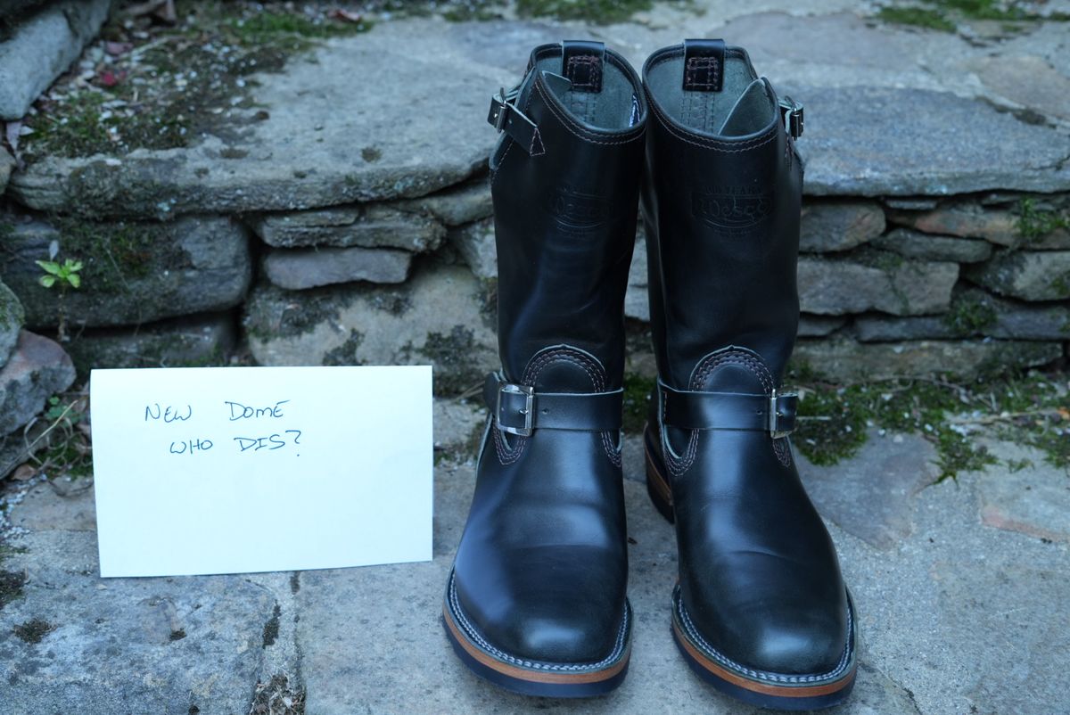 Photo by The_Heel_Deal on October 1, 2025 of the Wesco Mister Lou in Maryam Petrolio Waxed Black Horsehide.