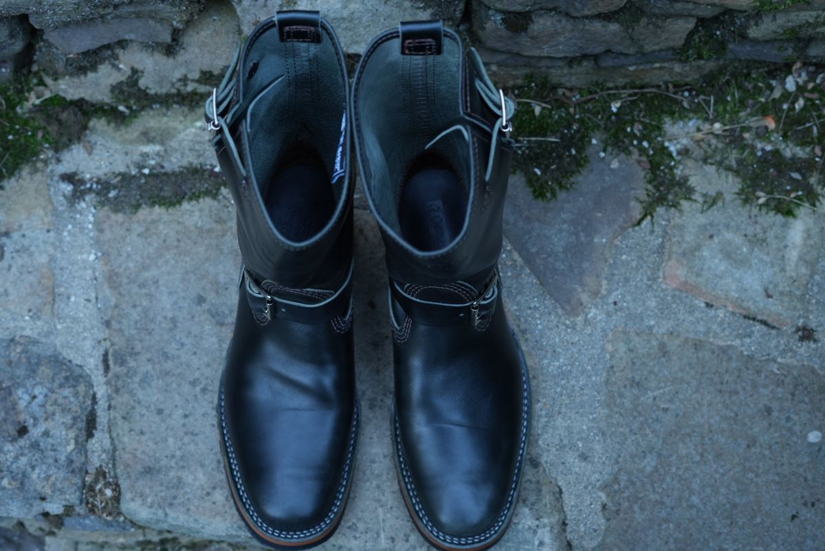 Photo by The_Heel_Deal on October 1, 2025 of the Wesco Mister Lou in Maryam Petrolio Waxed Black Horsehide.
