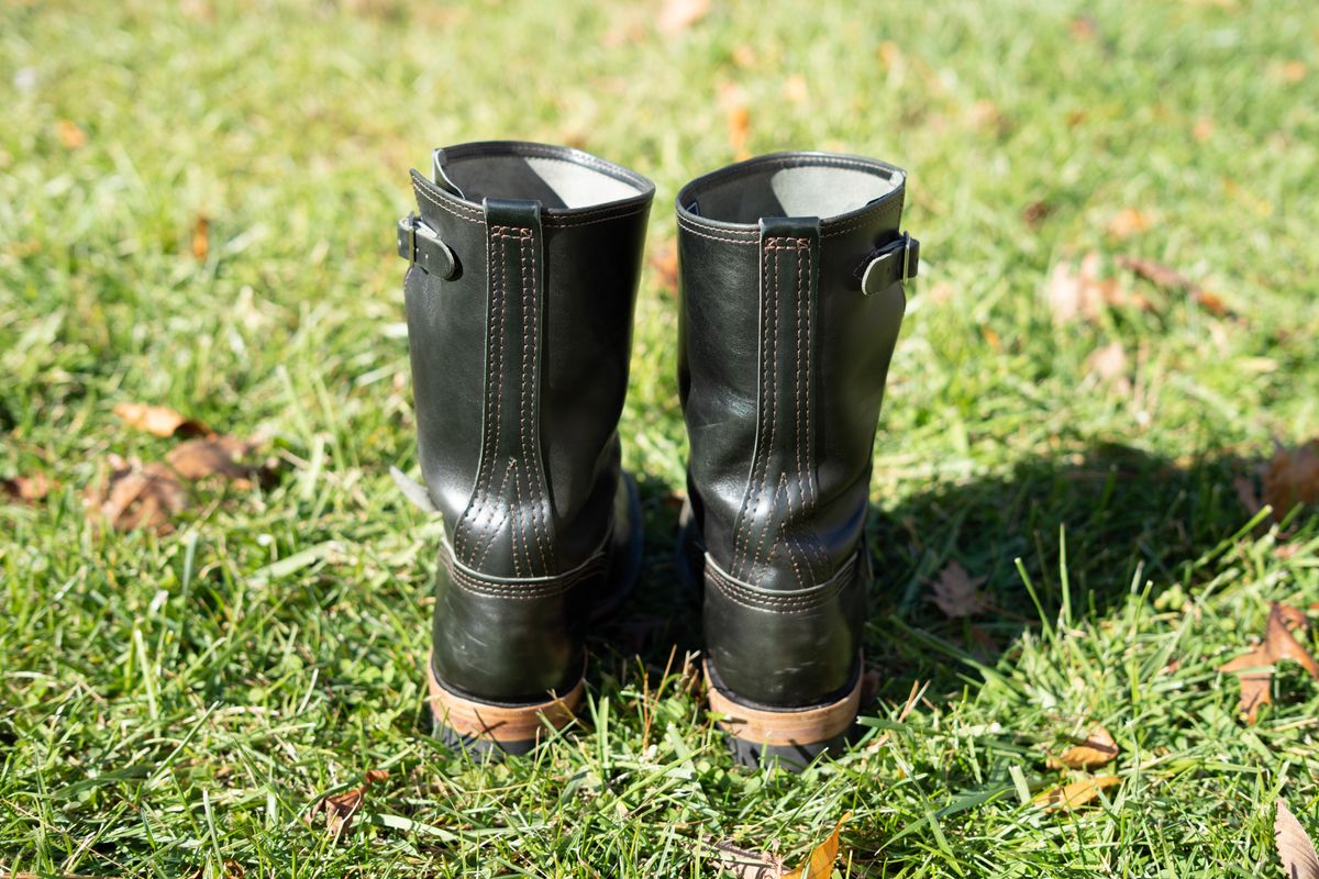 Photo by The_Heel_Deal on November 3, 2025 of the Wesco Mister Lou in Maryam Petrolio Waxed Black Horsehide.