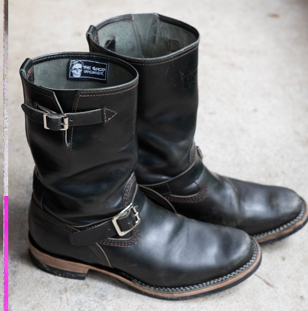 Photo by The_Heel_Deal on January 5, 2026 of the Wesco Mister Lou in Maryam Petrolio Waxed Black Horsehide.