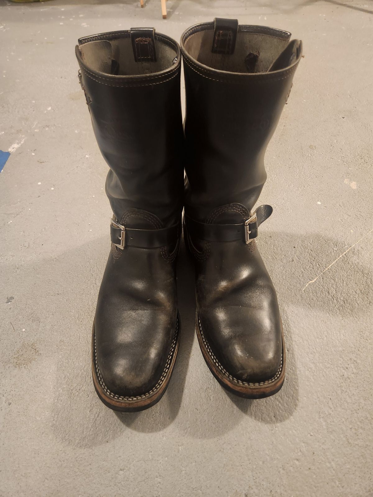 Photo by The_Heel_Deal on March 5, 2026 of the Wesco Mister Lou in Maryam Petrolio Waxed Black Horsehide.