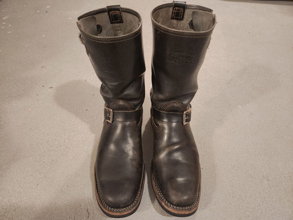 Photo by The_Heel_Deal on April 6, 2026 of the Wesco Mister Lou in Maryam Petrolio Waxed Black Horsehide.