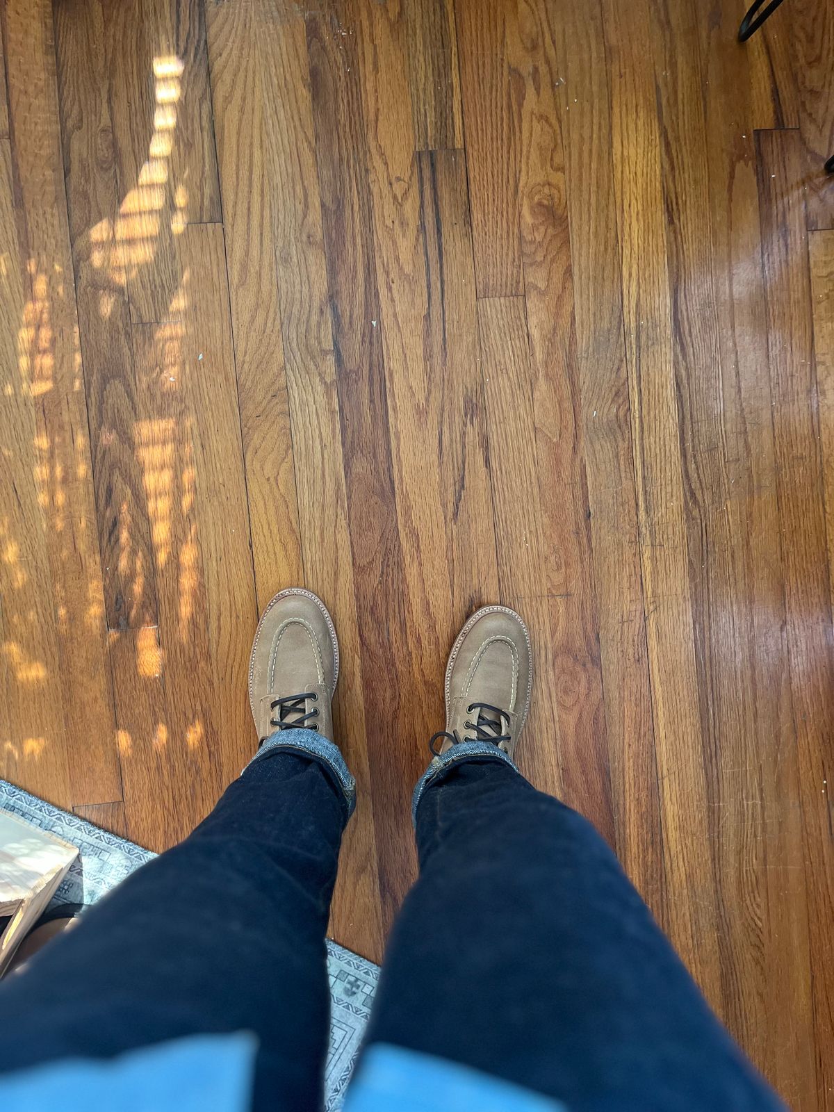 Photo by RgrDJ73 on March 25, 2026 of the Grant Stone Brass Boot in C.F. Stead Natural Waxy Commander Suede.