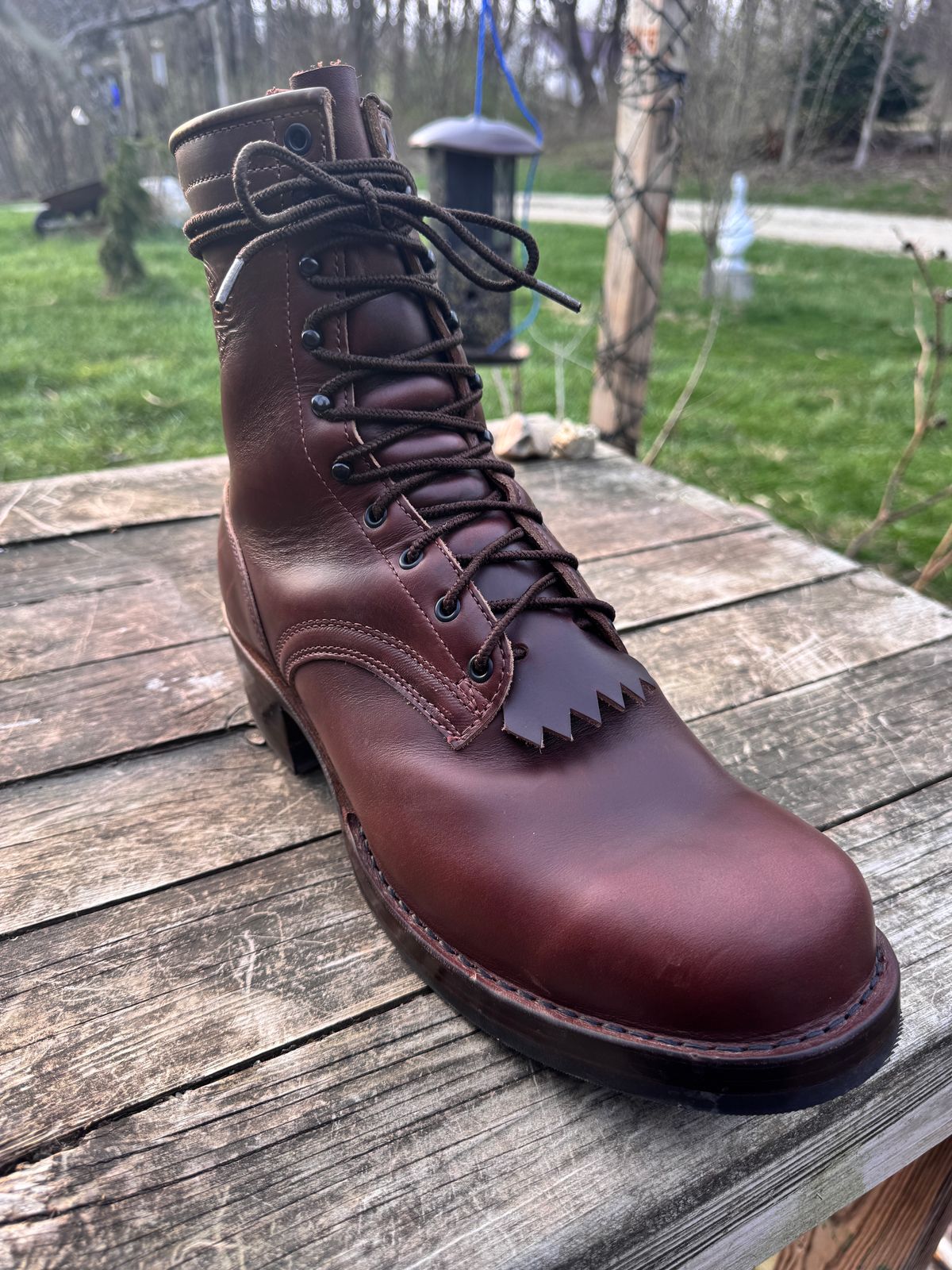 Photo by Indycecil on March 20, 2026 of the Frank's Boots Wilshire in Horween Timber Chromexcel.