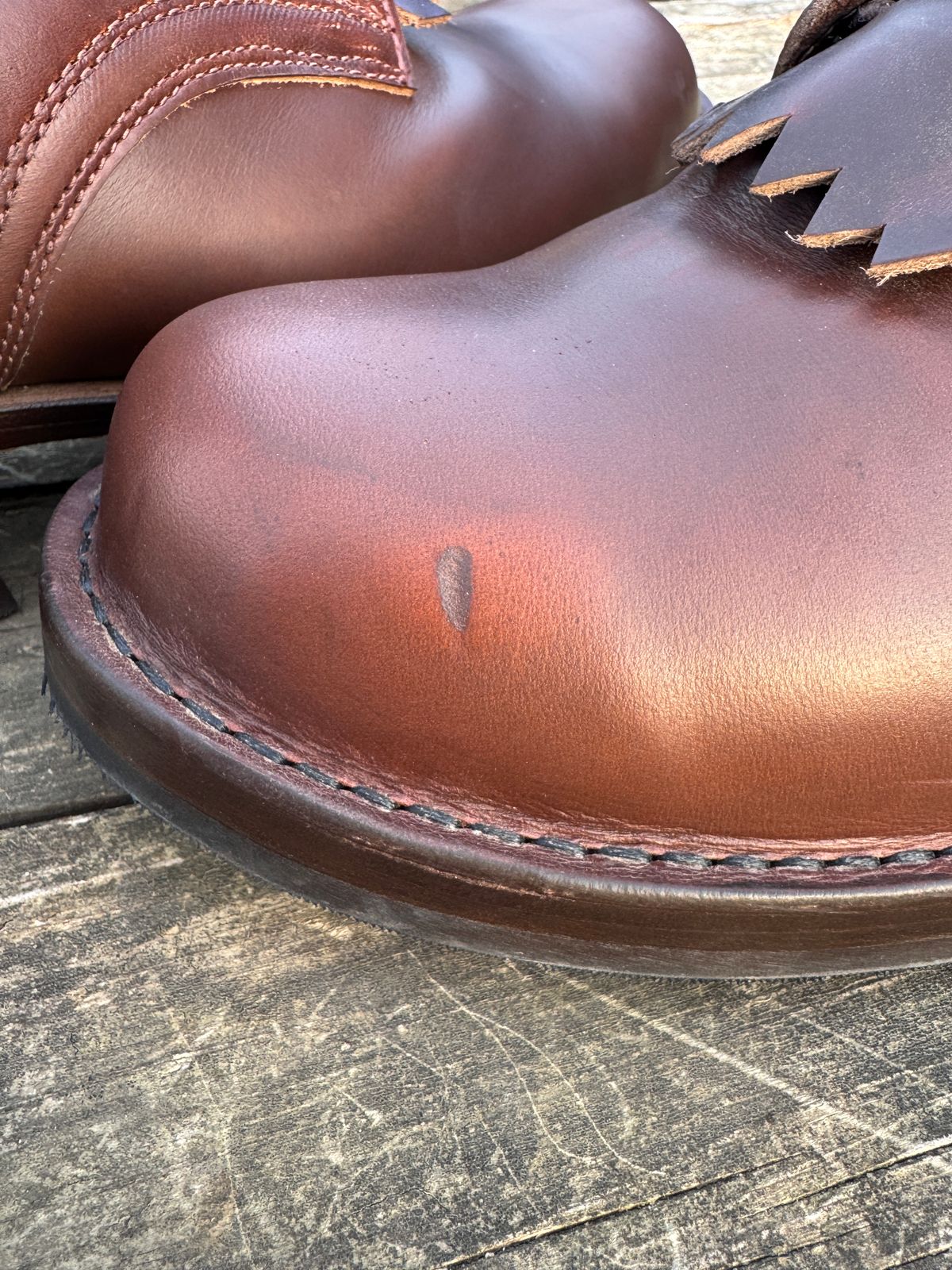 Photo by Indycecil on March 20, 2026 of the Frank's Boots Wilshire in Horween Timber Chromexcel.