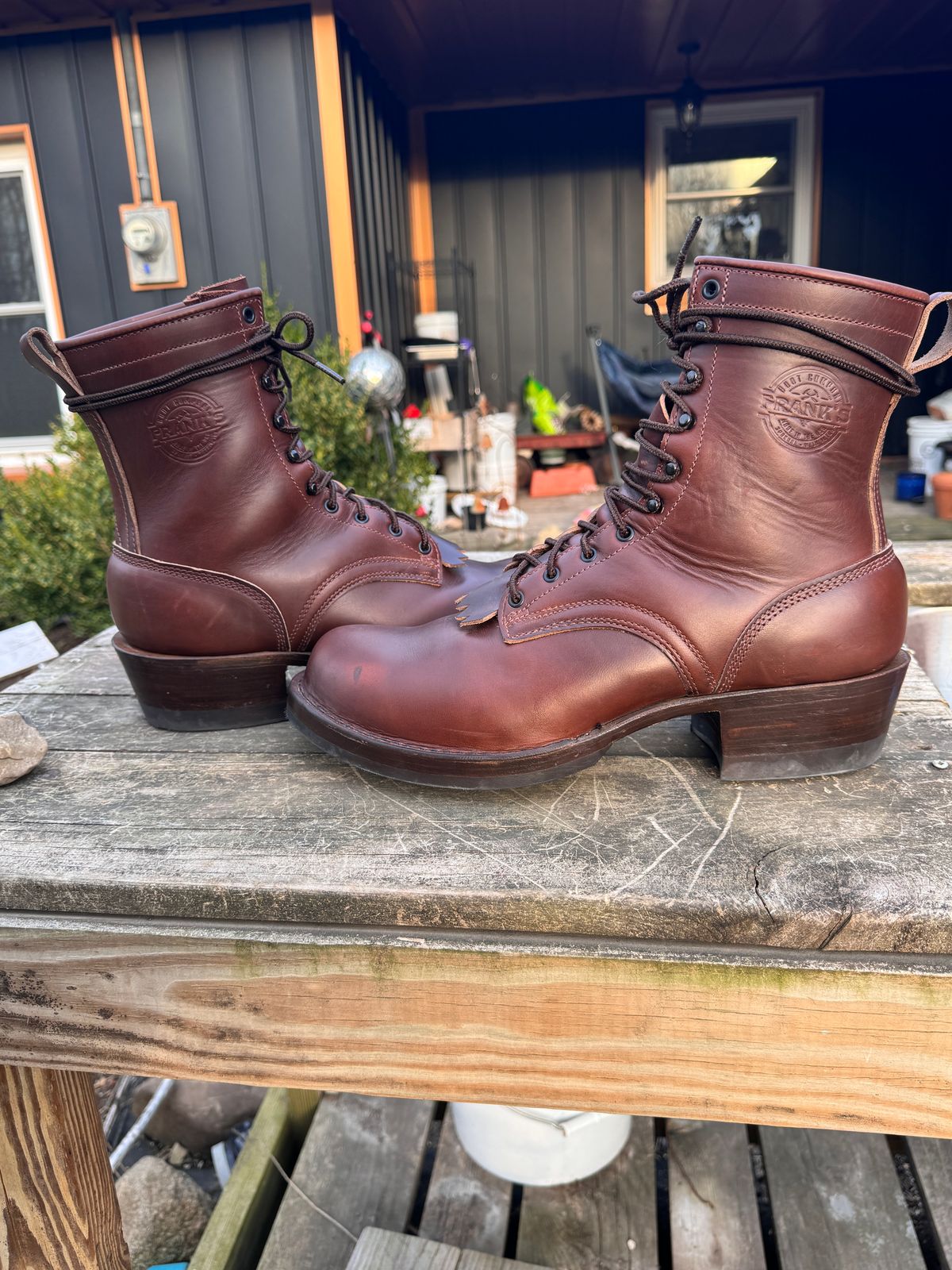 Photo by Indycecil on March 20, 2026 of the Frank's Boots Wilshire in Horween Timber Chromexcel.
