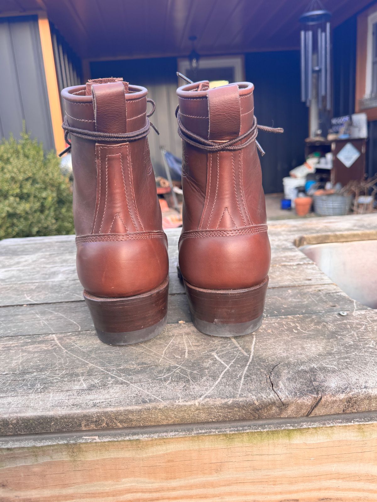 Photo by Indycecil on March 20, 2026 of the Frank's Boots Wilshire in Horween Timber Chromexcel.