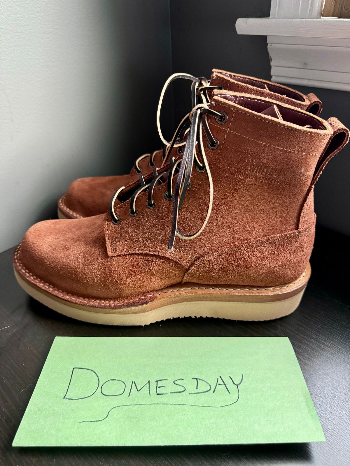 Photo by thecondemnedsole on October 1, 2024 of the White's C350-CS in Seidel Red Dog Oil Tan Roughout.