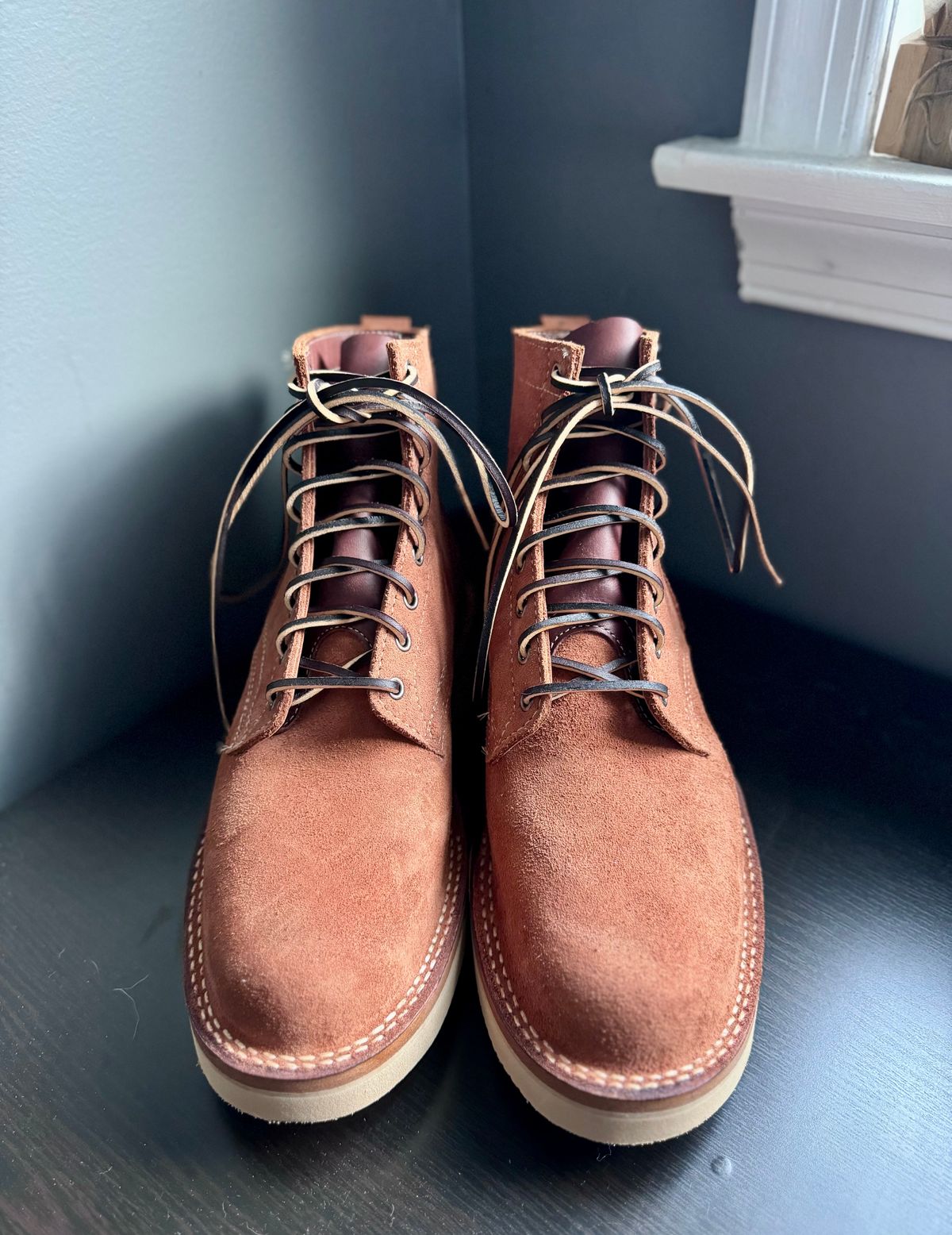 Photo by thecondemnedsole on October 1, 2024 of the White's C350-CS in Seidel Red Dog Oil Tan Roughout.