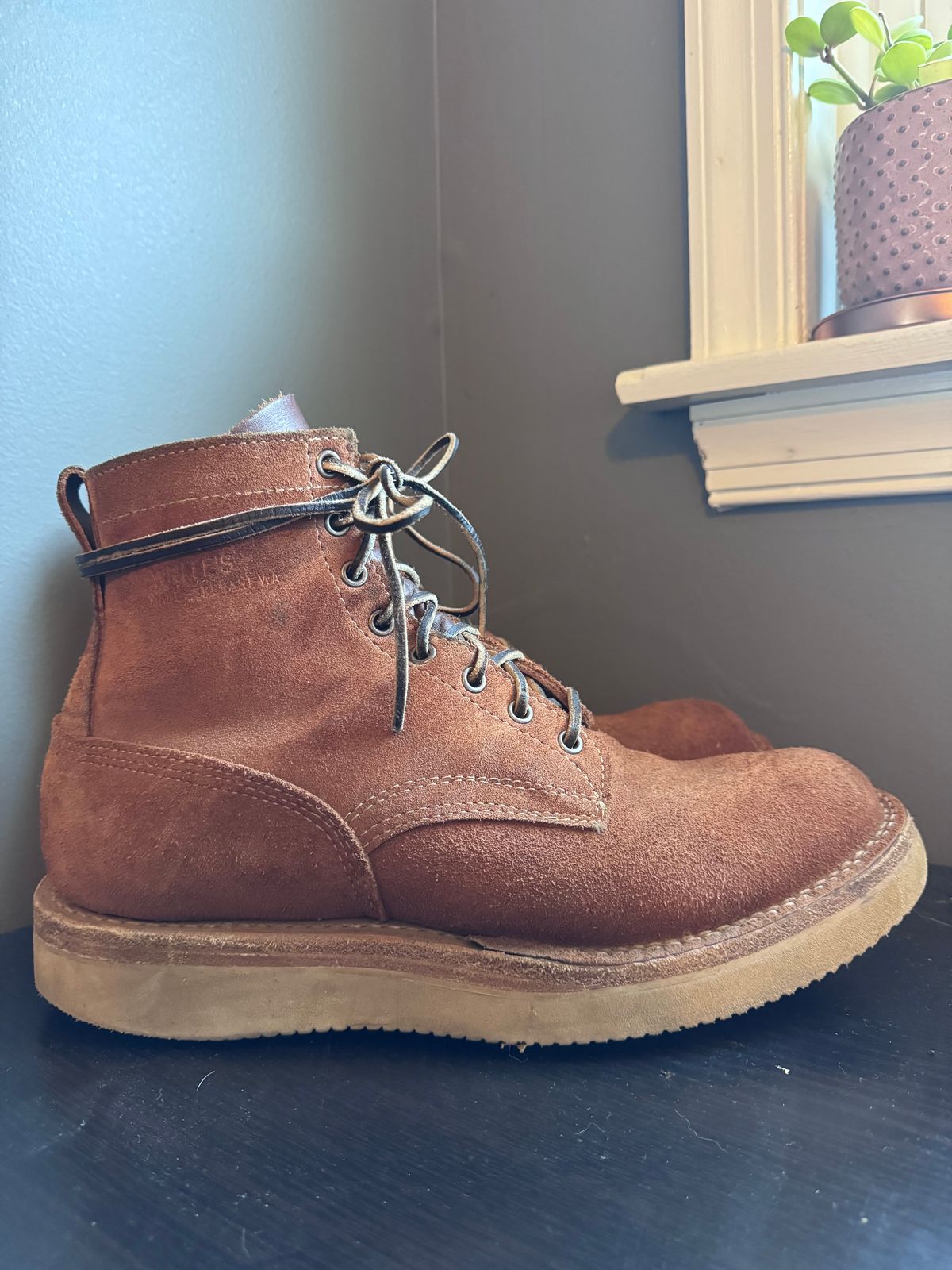 Photo by thecondemnedsole on November 3, 2024 of the White's C350-CS in Seidel Red Dog Oil Tan Roughout.