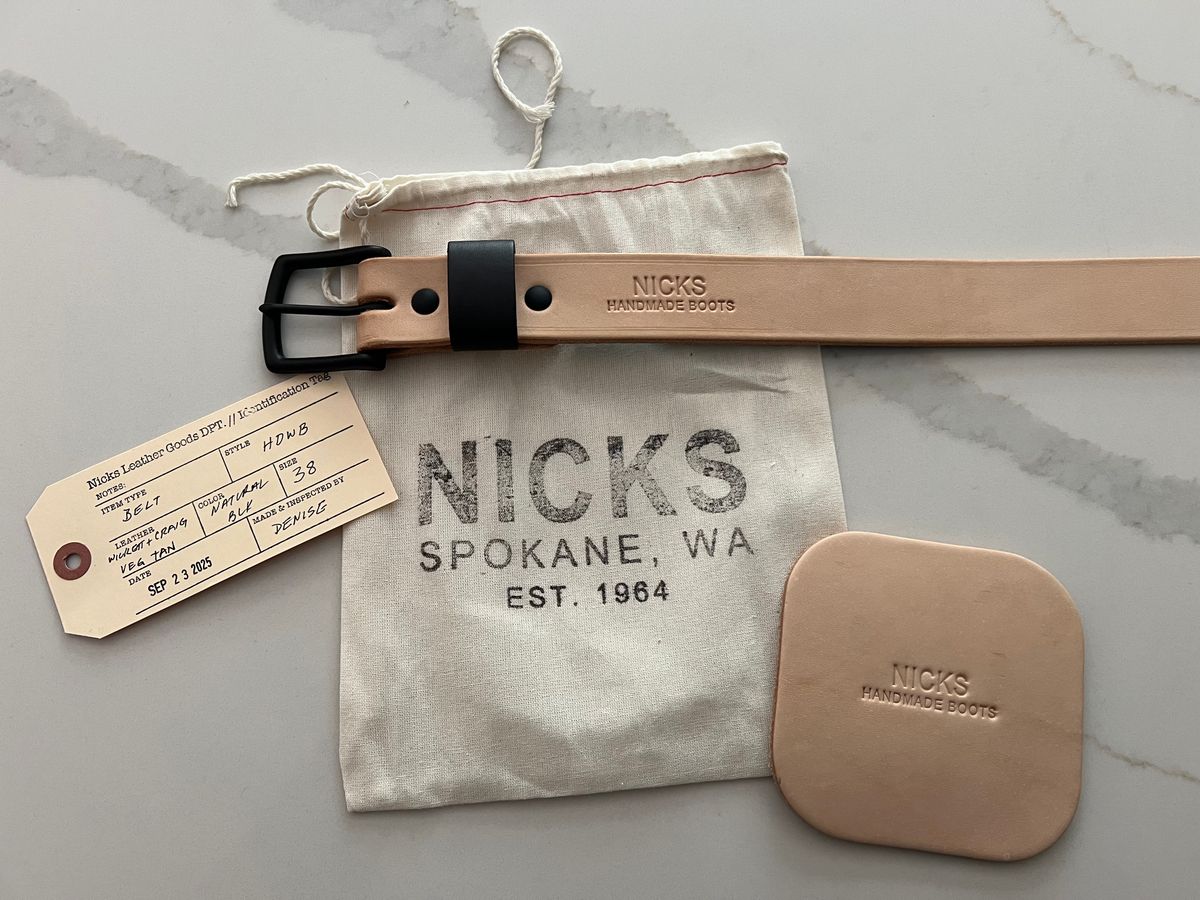 Photo by spiritualized50 on September 26, 2025 of the Nicks Heavy Duty Work Belt in Wickett & Craig Natural Veg Tan.