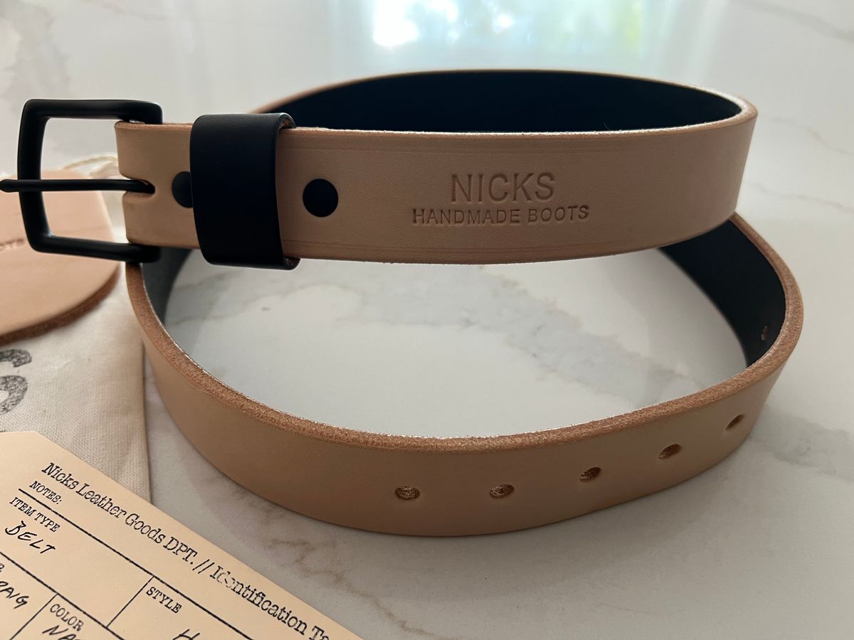 Photo by spiritualized50 on September 26, 2025 of the Nicks Heavy Duty Work Belt in Wickett & Craig Natural Veg Tan.