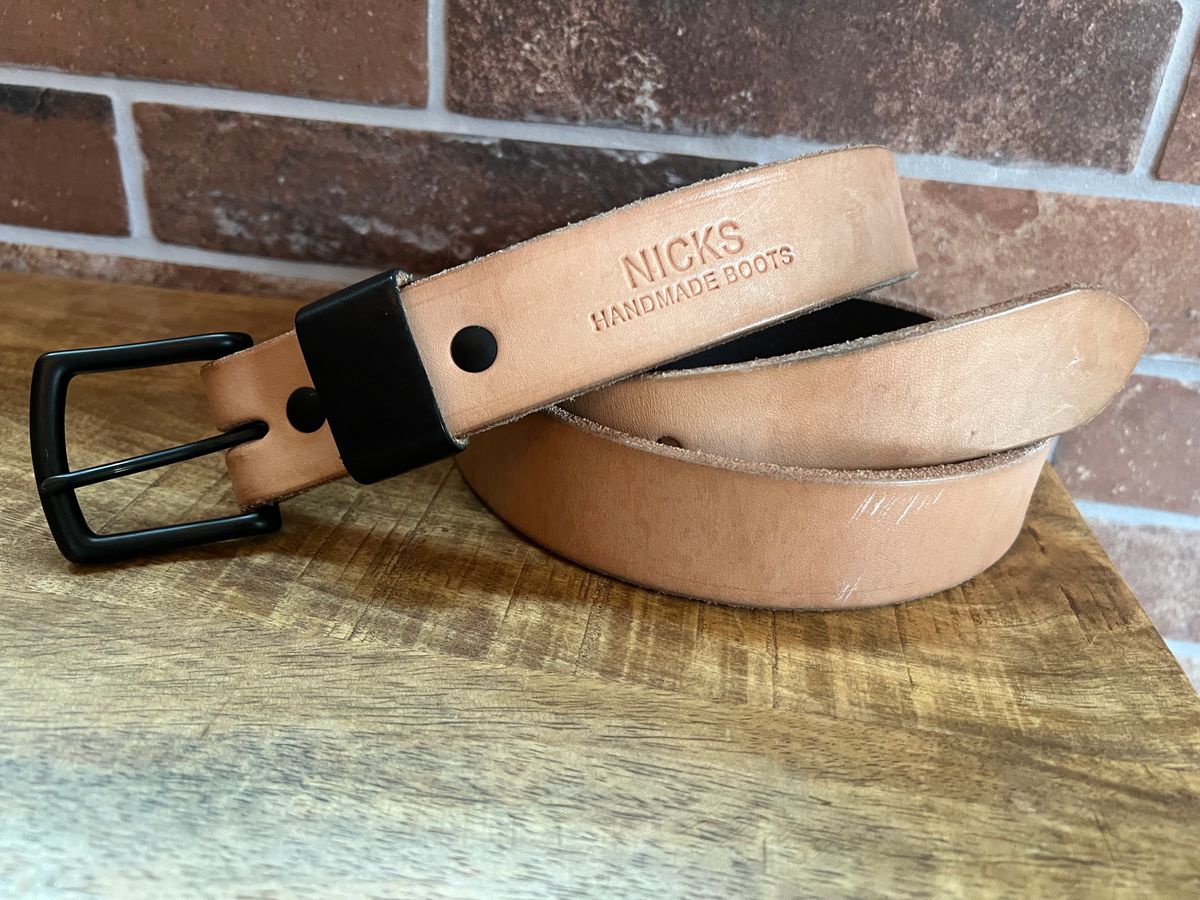 Photo by spiritualized50 on April 28, 2026 of the Nicks Heavy Duty Work Belt in Wickett & Craig Natural Veg Tan.
