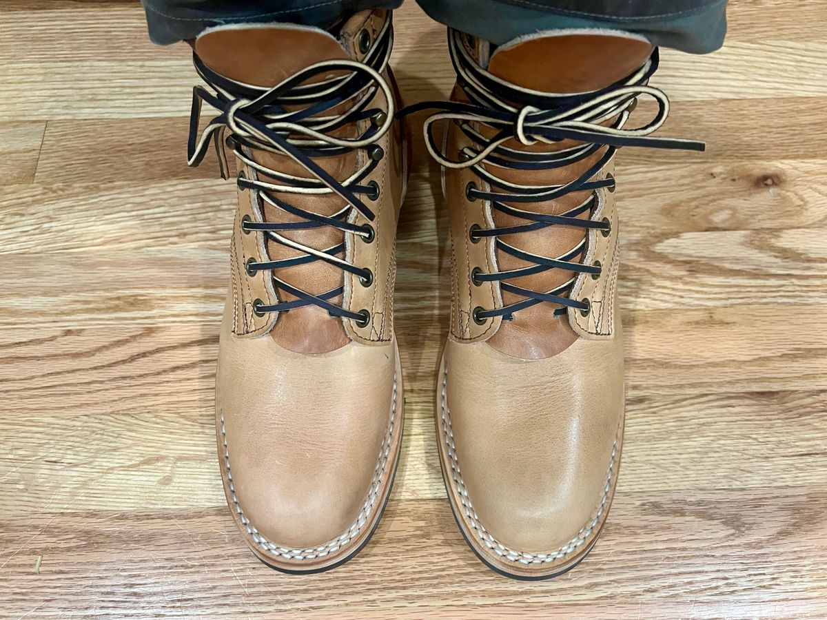 Photo by spiritualized50 on December 9, 2025 of the Nicks Lace Up Heritage in Horween Light Natural Dublin.