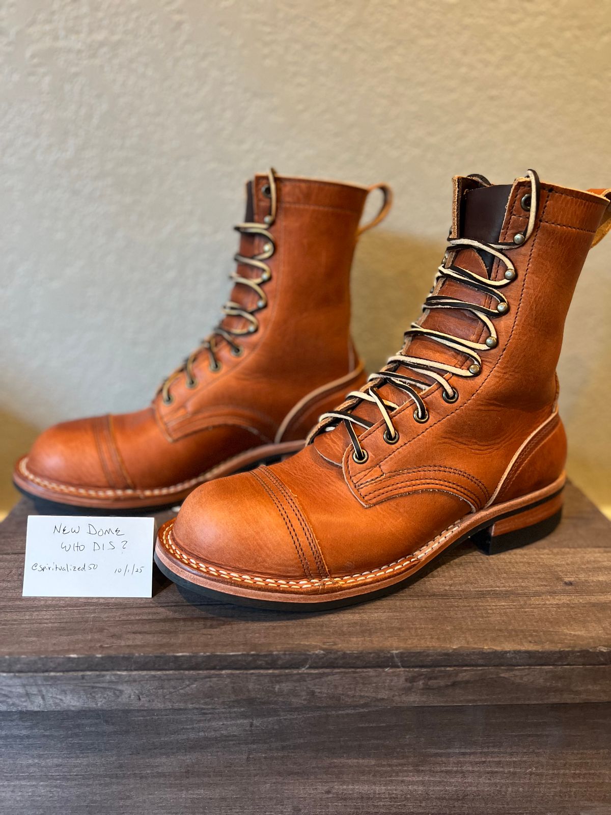 Photo by spiritualized50 on October 1, 2025 of the Nicks DomePro in Horween English Tan Dublin.