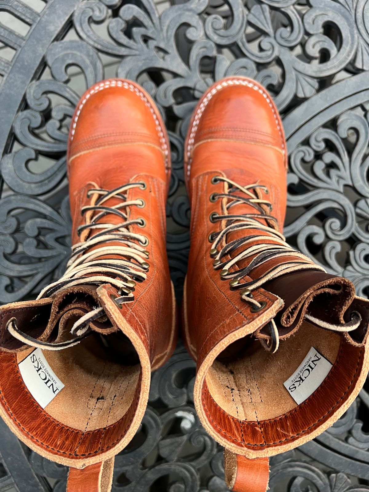 Photo by spiritualized50 on November 3, 2025 of the Nicks DomePro in Horween English Tan Dublin.