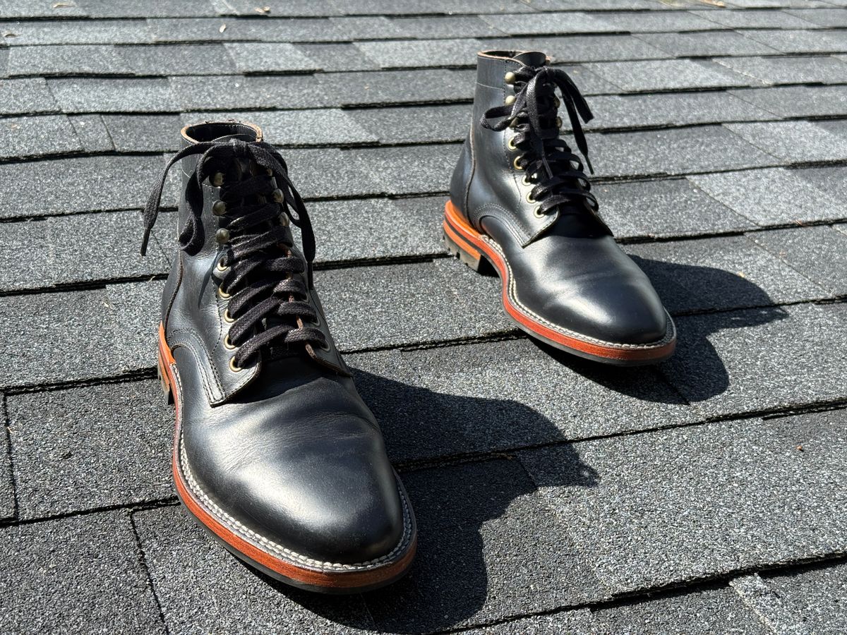 Photo by SYNTHESIZER on May 10, 2025 of the Parkhurst The Allen in Black Veg Tan Teacore.
