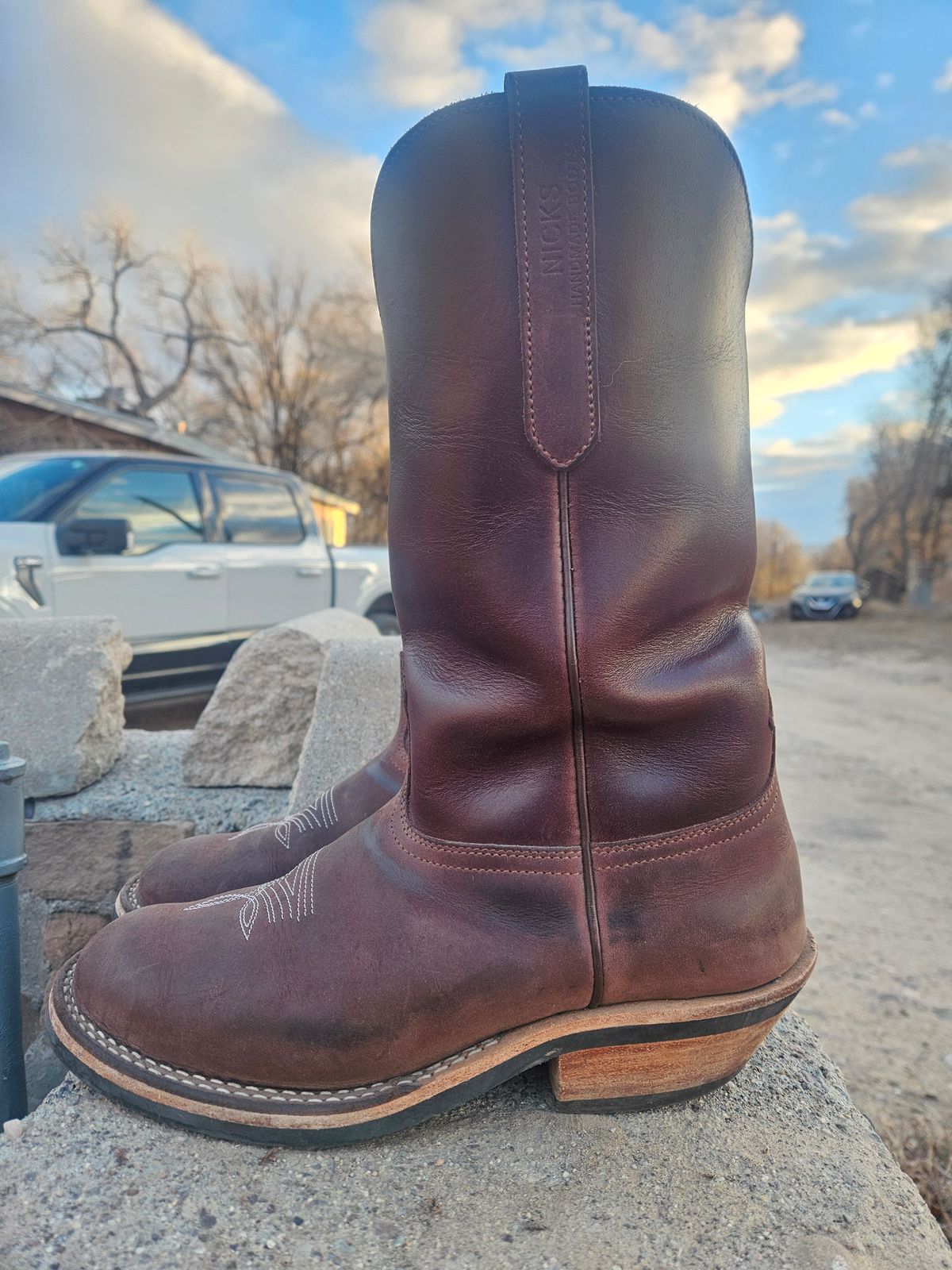 Photo by Sexual_Tyrannosaur on December 4, 2025 of the Nicks Palouse in Seidel 1964 Brown Double Shot & Seidel 1964 Walnut.