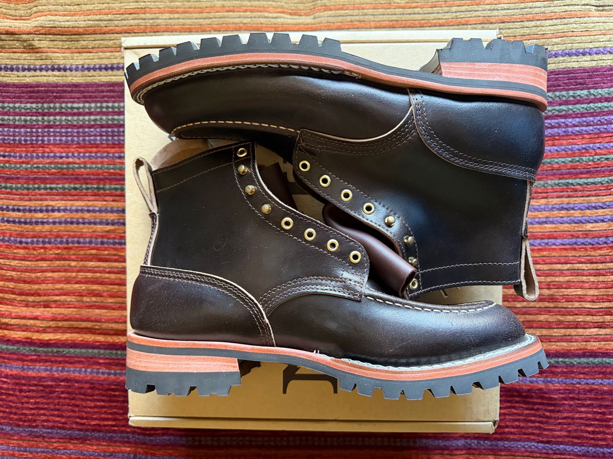 Photo by bootheel on February 17, 2026 of the Nicks MTO in Horween Brown Waxed Flesh.
