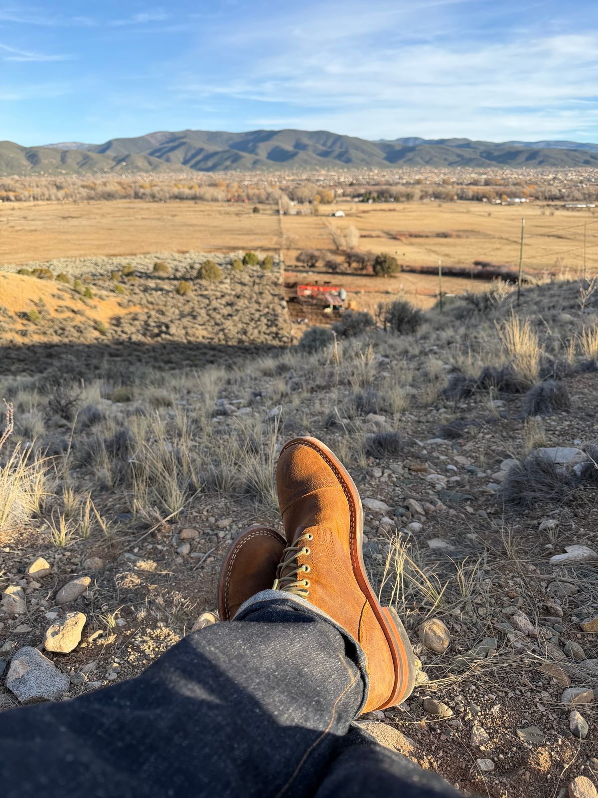 Photo by bootheel on February 28, 2026 of the Nicks MTO in C.F. Stead Wheatbuck Waxy Commander Suede.