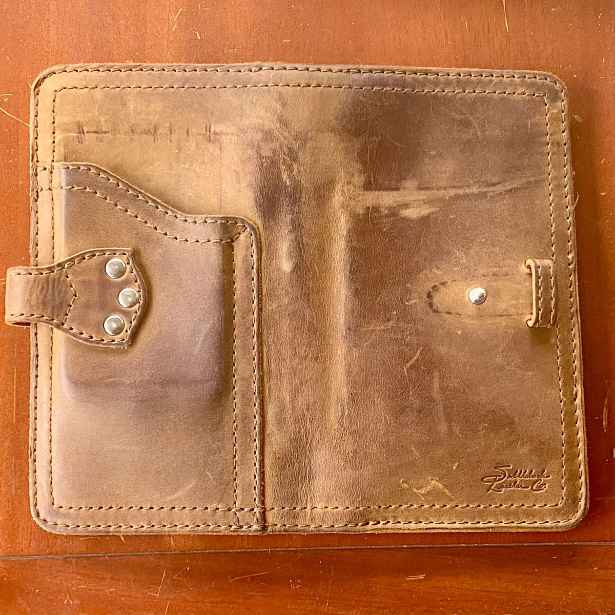 Photo by SerotinousCone on March 6, 2026 of the Saddleback Leather Co. Big Wallet in Tobacco.