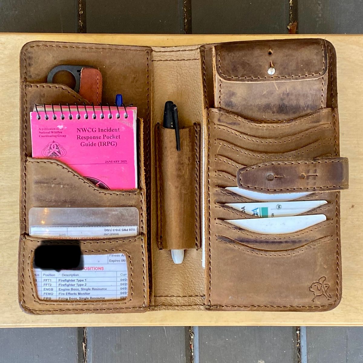 Photo by SerotinousCone on April 3, 2026 of the Saddleback Leather Co. Big Wallet in Tobacco.