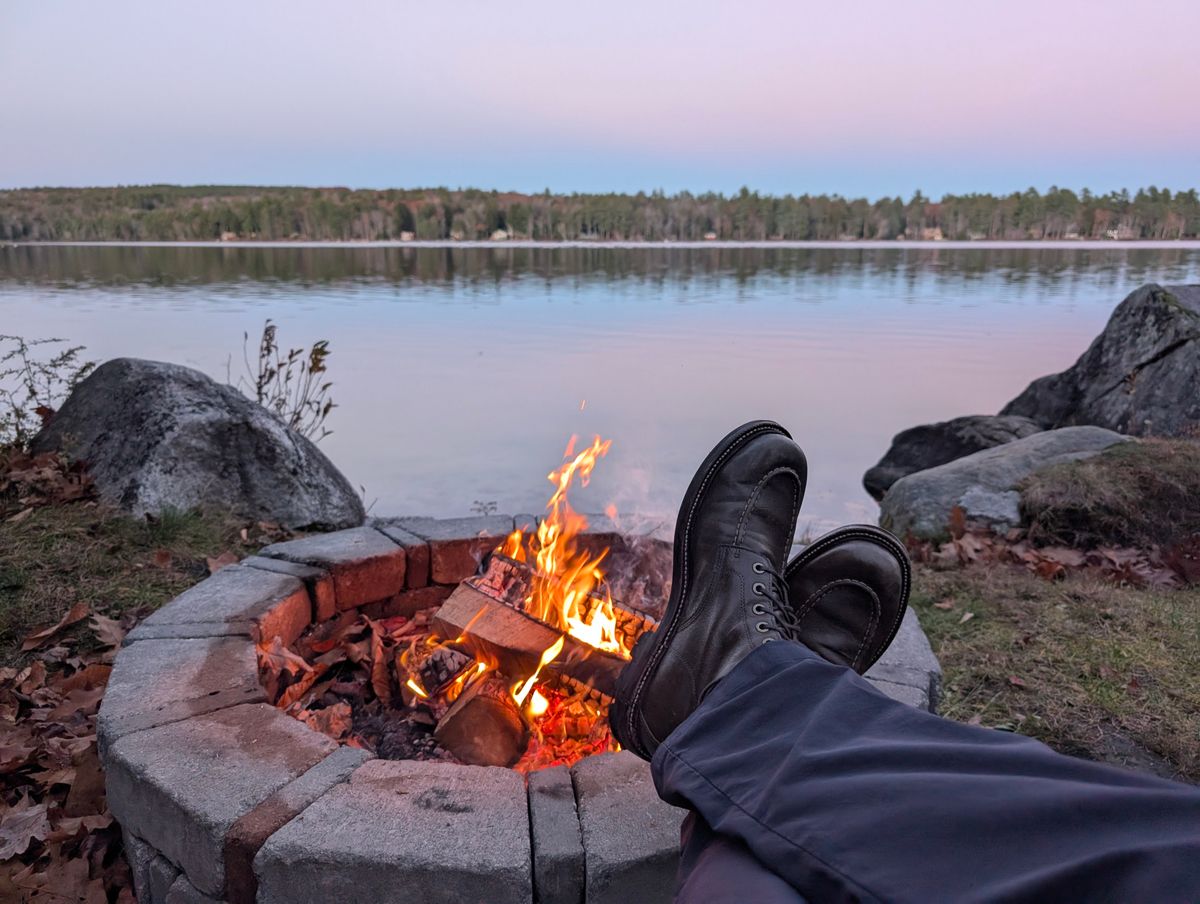 Photo by donkey008 on November 8, 2025 of the Grant Stone Brass Boot in Jungle Kangaroo Maryam Tannery.