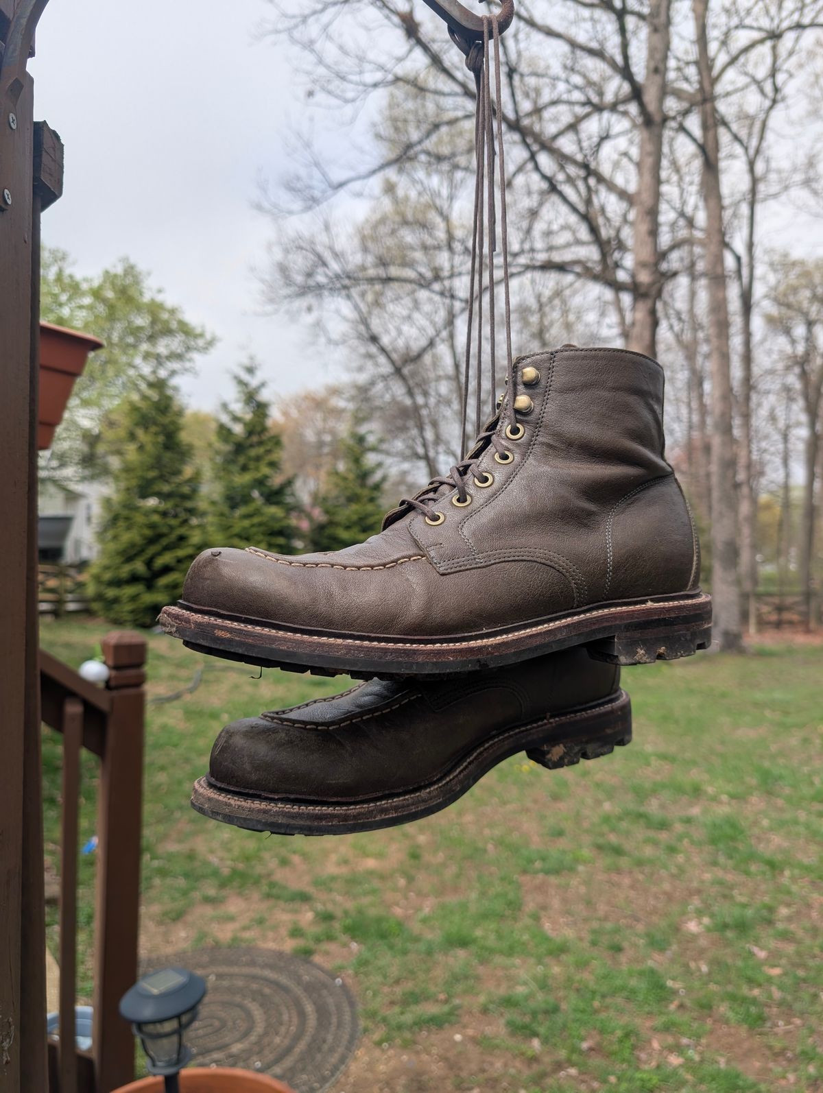 Photo by donkey008 on April 3, 2026 of the Grant Stone Brass Boot in Jungle Kangaroo Maryam Tannery.