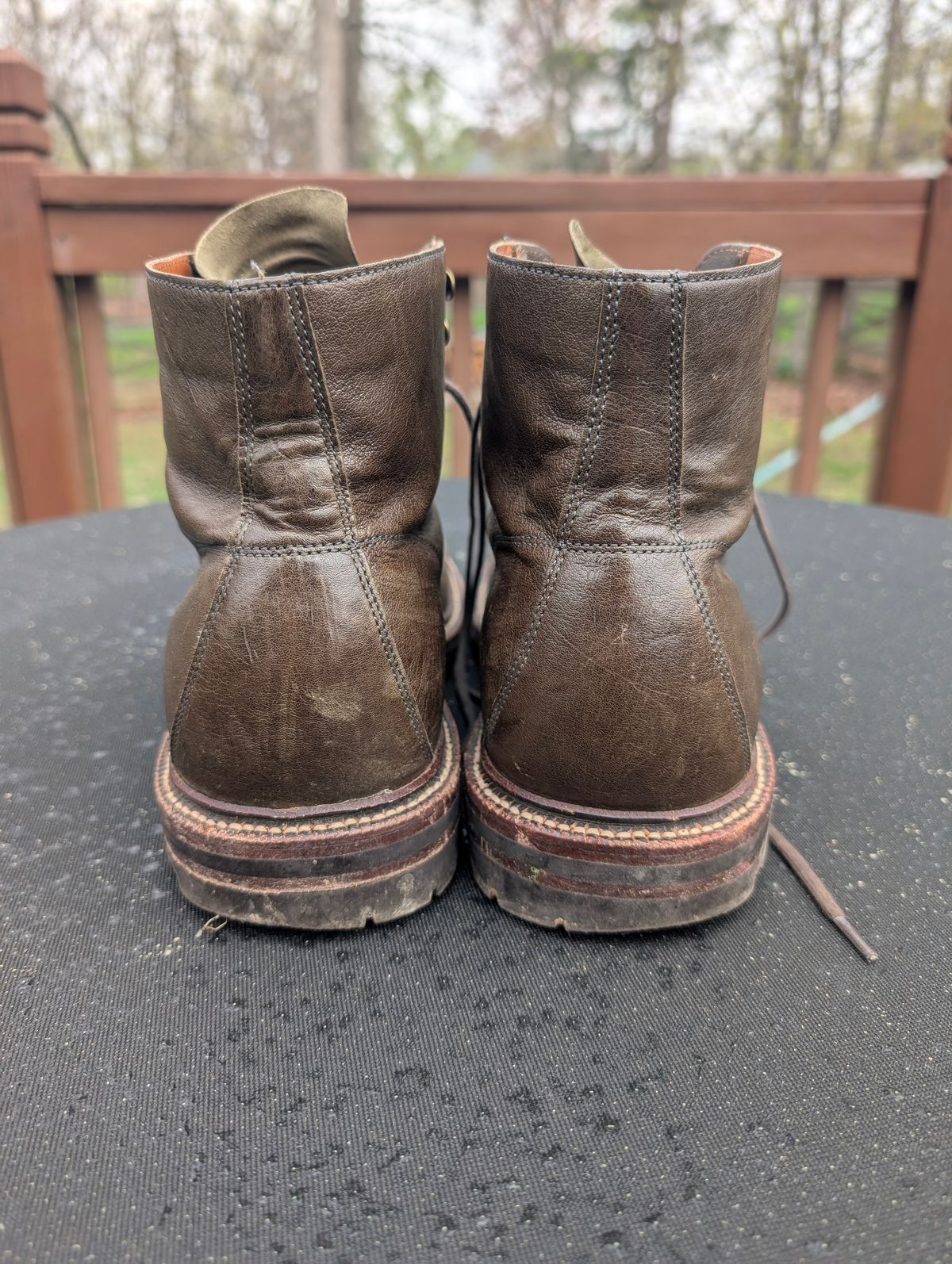 Photo by donkey008 on April 3, 2026 of the Grant Stone Brass Boot in Jungle Kangaroo Maryam Tannery.