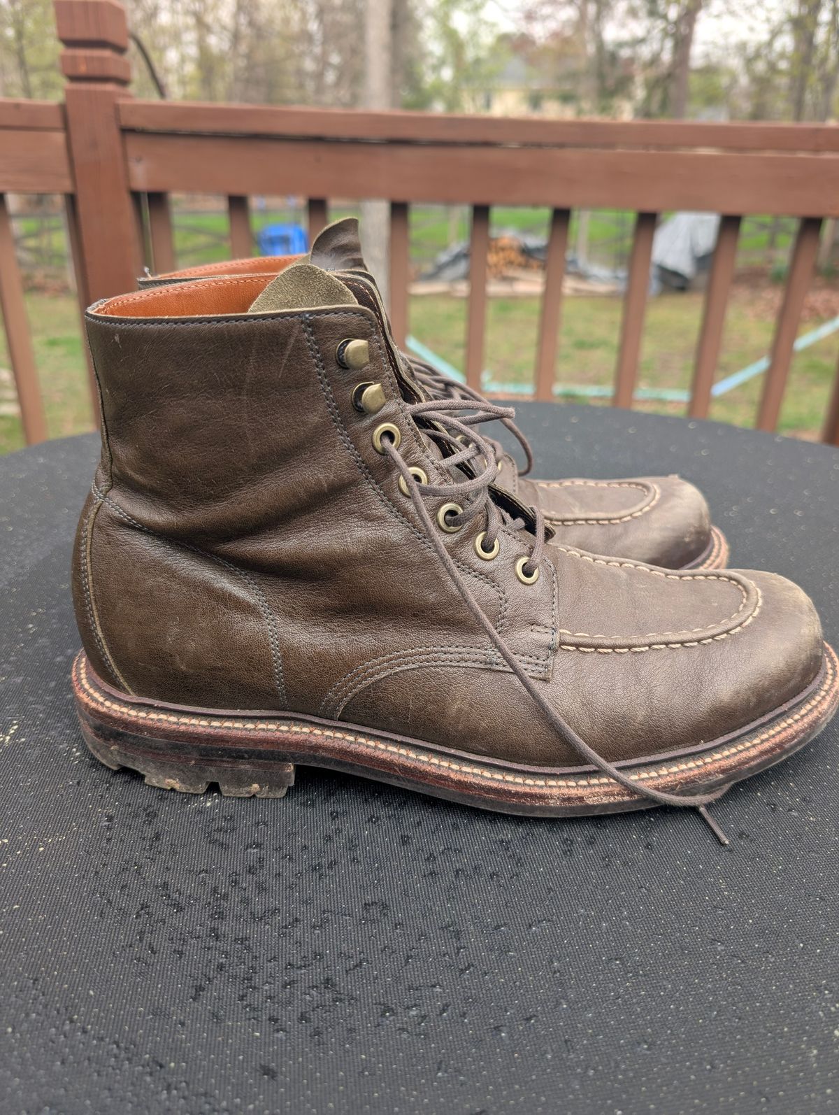 Photo by donkey008 on April 3, 2026 of the Grant Stone Brass Boot in Jungle Kangaroo Maryam Tannery.