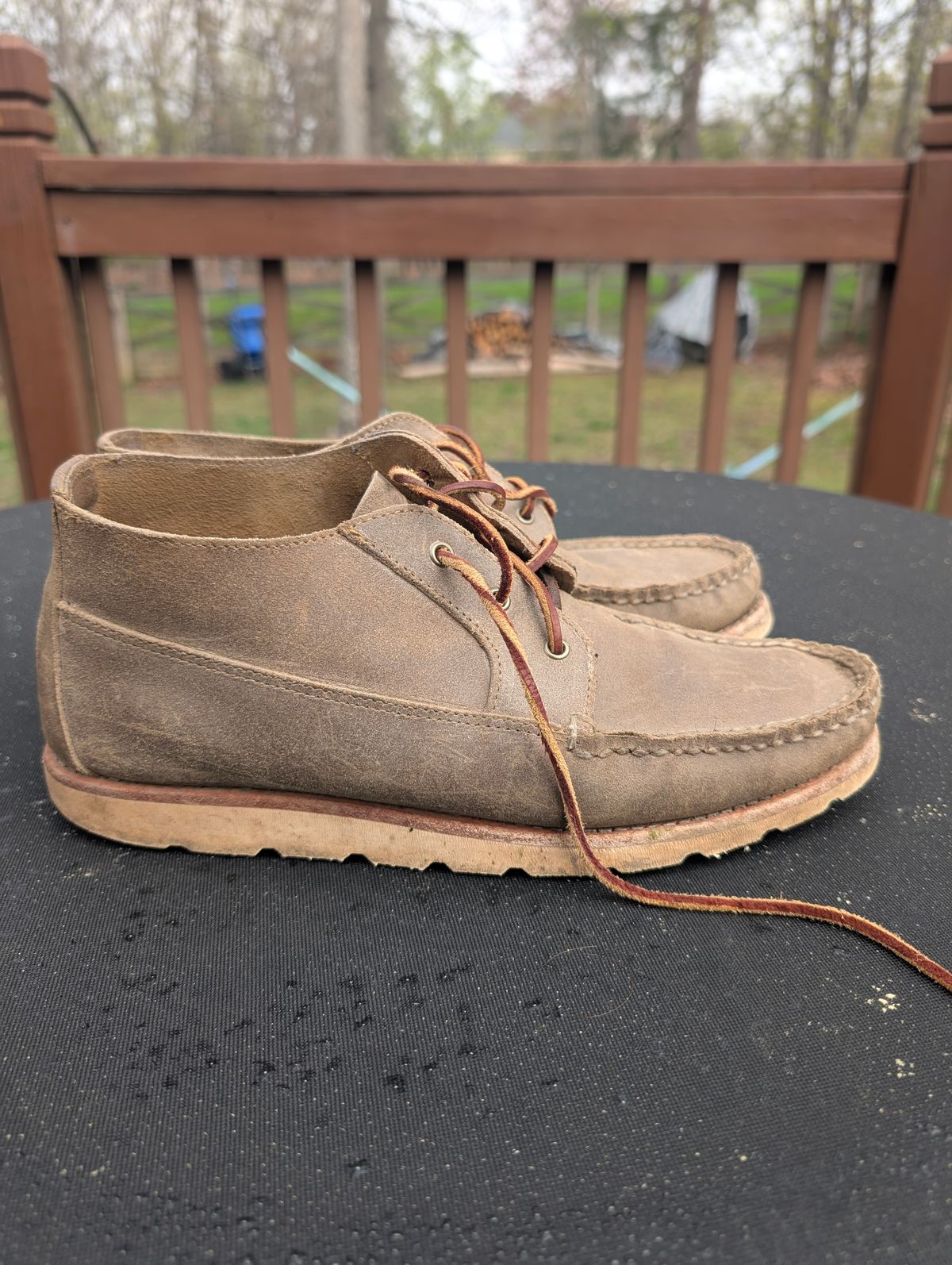Photo by donkey008 on April 3, 2026 of the Rancourt & Co. Acadia Chukka Redux in C.F. Stead Driftwood Waxy Commander.