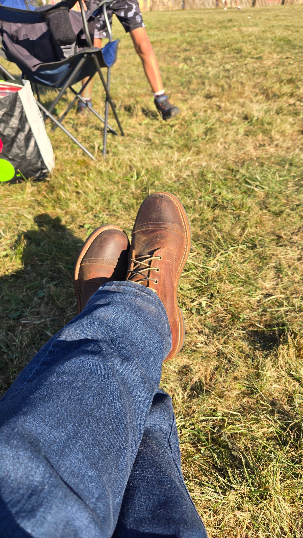 Photo by newguyhereNJ on October 19, 2024 of the Truman Cap Toe Boot in Cognac Teton Stag.