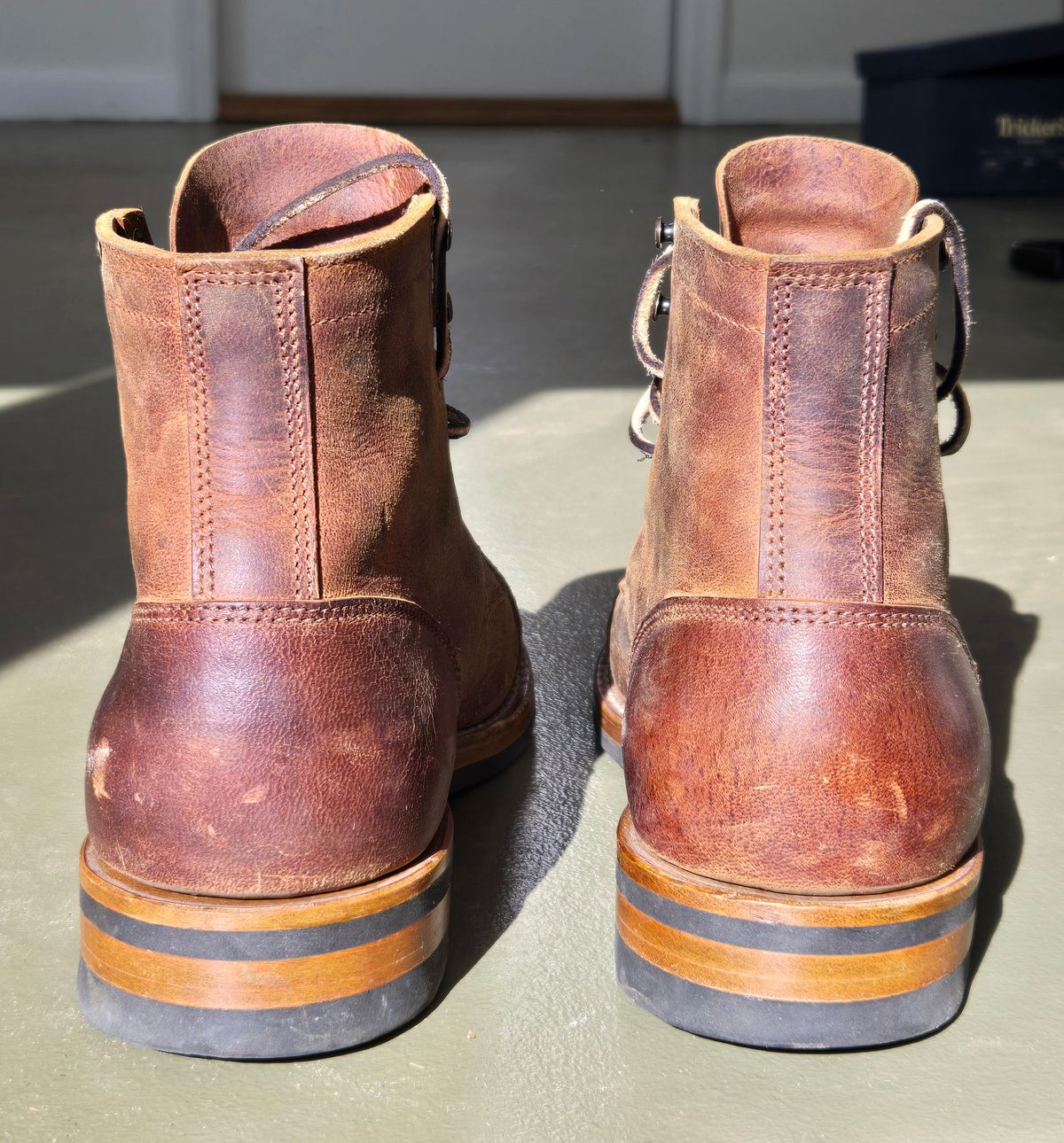 Photo by newguyhereNJ on November 5, 2024 of the Truman Cap Toe Boot in Cognac Teton Stag.