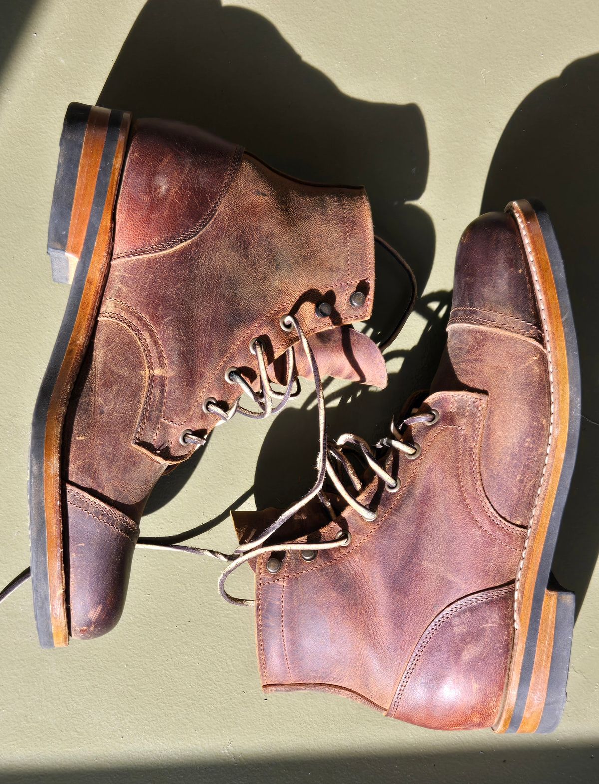Photo by newguyhereNJ on November 5, 2024 of the Truman Cap Toe Boot in Cognac Teton Stag.
