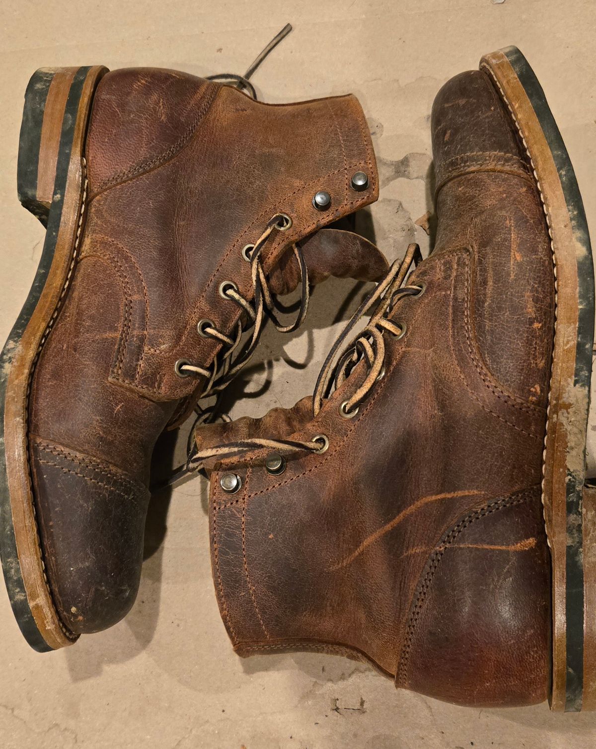 Photo by newguyhereNJ on March 5, 2025 of the Truman Cap Toe Boot in Cognac Teton Stag.