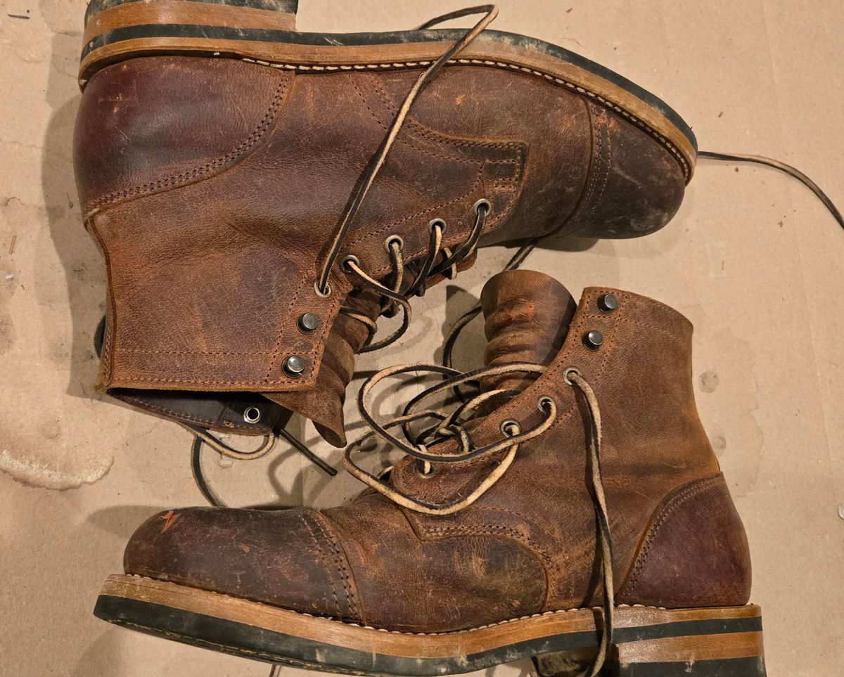 Photo by newguyhereNJ on March 5, 2025 of the Truman Cap Toe Boot in Cognac Teton Stag.