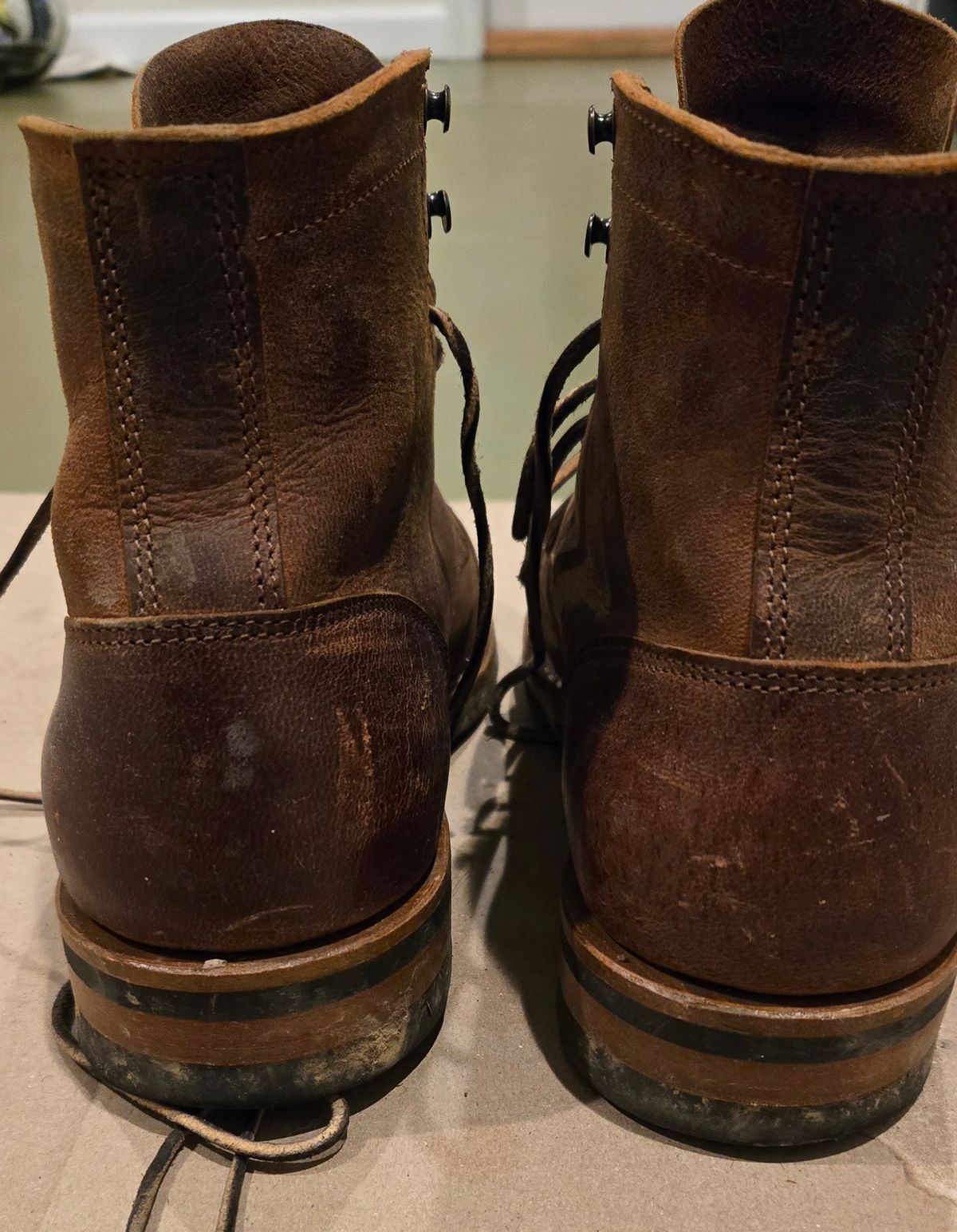 Photo by newguyhereNJ on March 5, 2025 of the Truman Cap Toe Boot in Cognac Teton Stag.