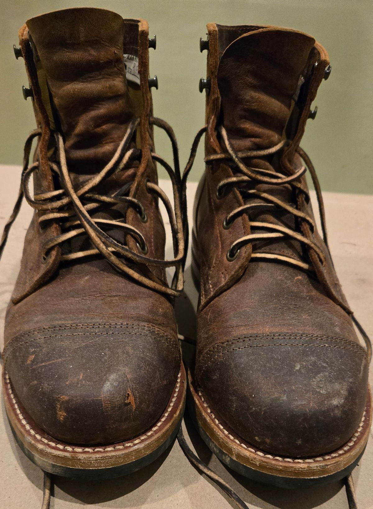 Photo by newguyhereNJ on March 5, 2025 of the Truman Cap Toe Boot in Cognac Teton Stag.